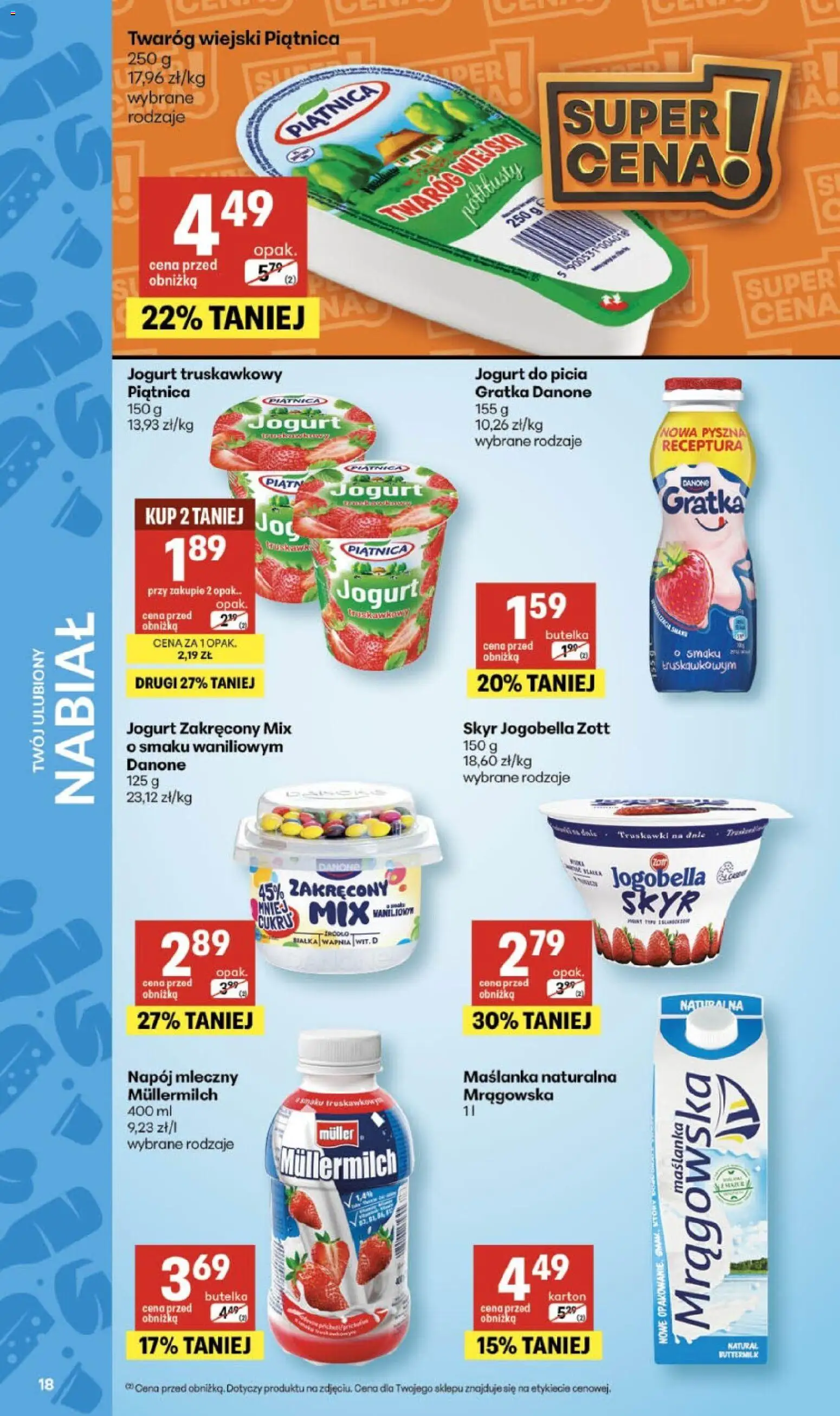 Delikatesy Centrum gazetka od 16.04.2026 | Strona: 18 | Produkty: Maślanka, Jogurt, Twaróg, Skyr