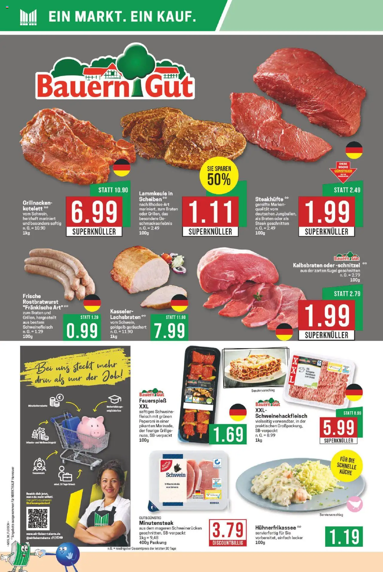 Marktkauf Prospekt 	 - gültig ab dem 25.08.2025 | Seite: 6 | Produkte: Lammkeule, Schweinerucken, Steak, Hackfleisch