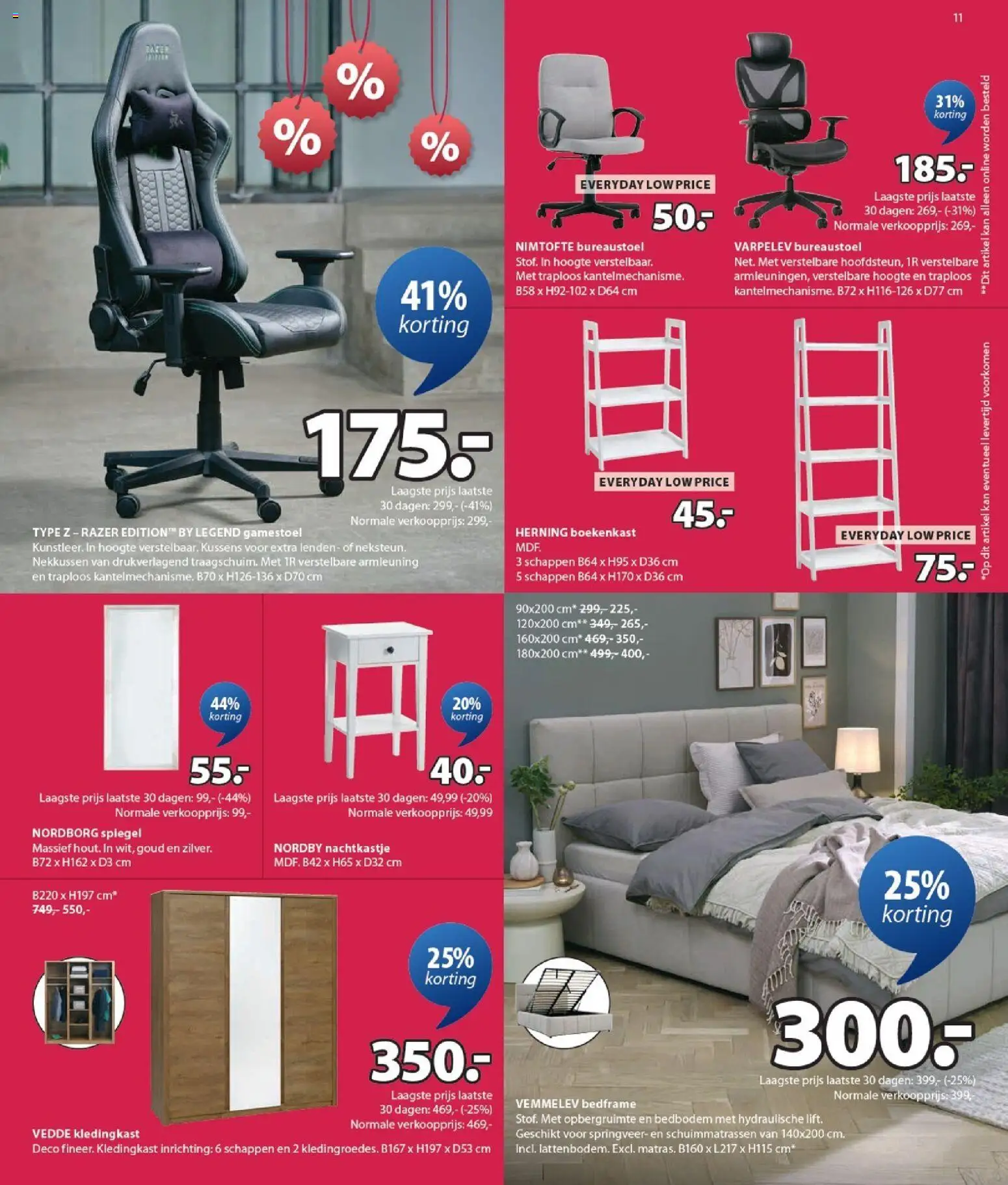 {H1} | Pagina: 11 | Producten: Kan, Nachtkastje, Boekenkast, Spiegel