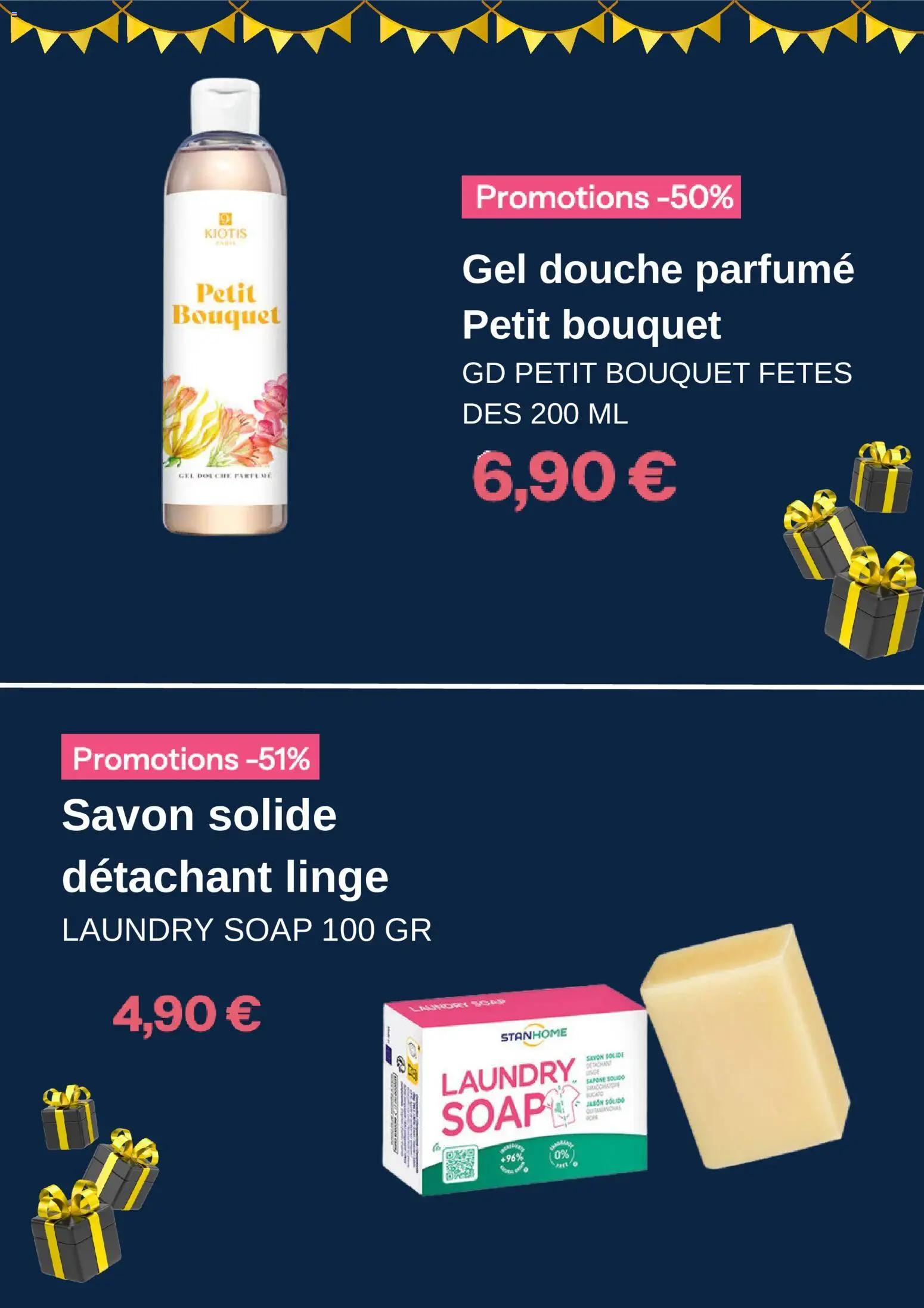 {H1} | Page: 6 | Produits: Savon, Gel douche, Détachant, Douche
