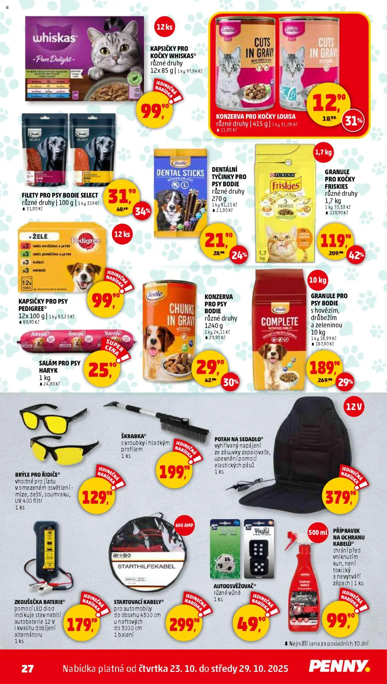 Penny Market leták - Čtvrtečník od 23.10.2025 | Strana: 27 | Produkty: Salám, Purina, Tyčinky, LED