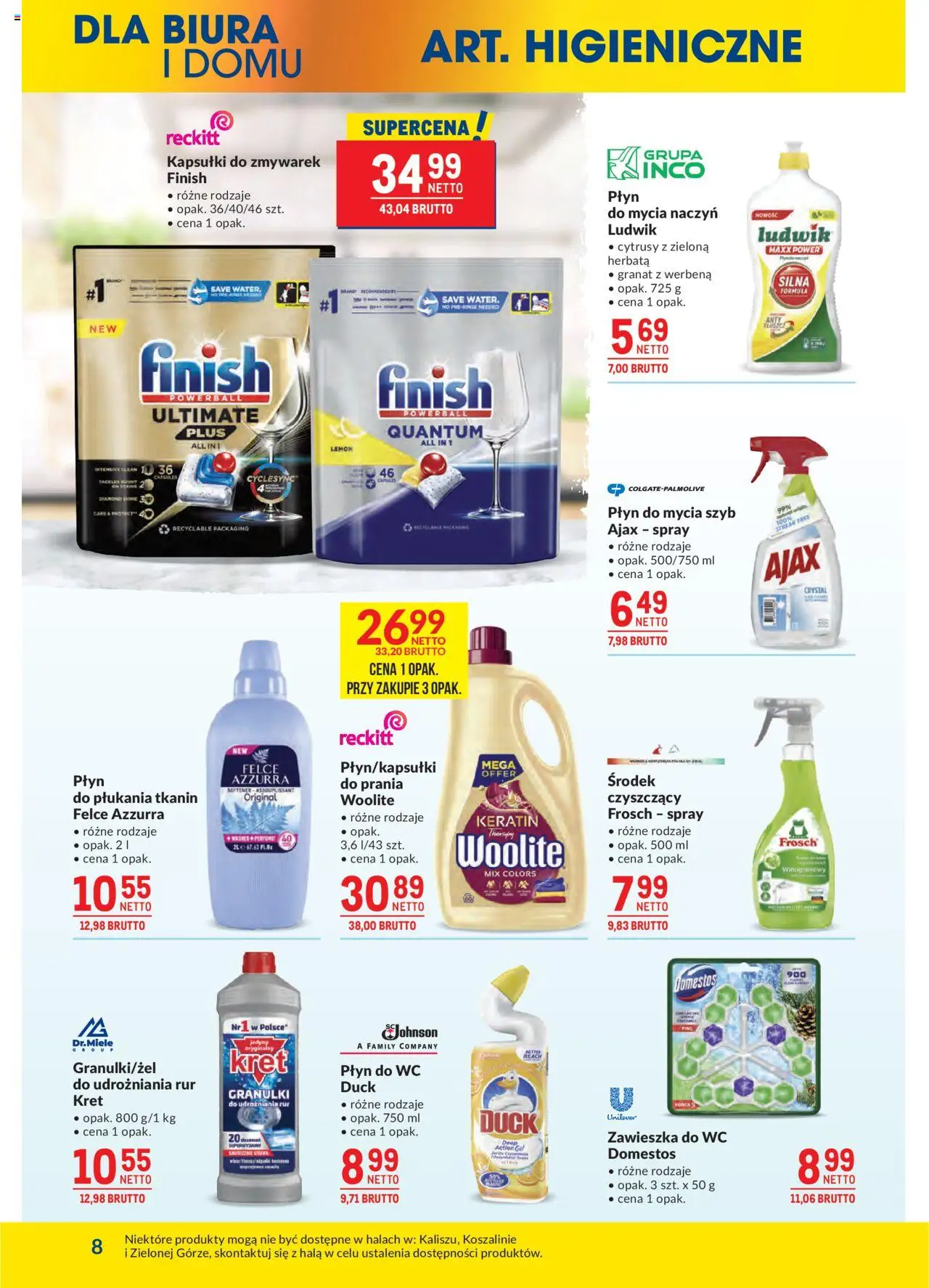 Makro Gazetka od 14.10.2025 | Strona: 8 | Produkty: Płyn do mycia szyb, Domestos, Herbata, Finish