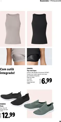 Pré-visualização Top com Copas, Exterior: 94% algodão, 6% elastano (LYCRA®), Função 2 em 1: parte superior com copas, pré-moldadas integradas, Pode ser usado, sem sutiã, Tam. S ao L, A partir de 20/4 válido de 20.04.2026 | Página: 39 | Produtos: Top, Sutiã