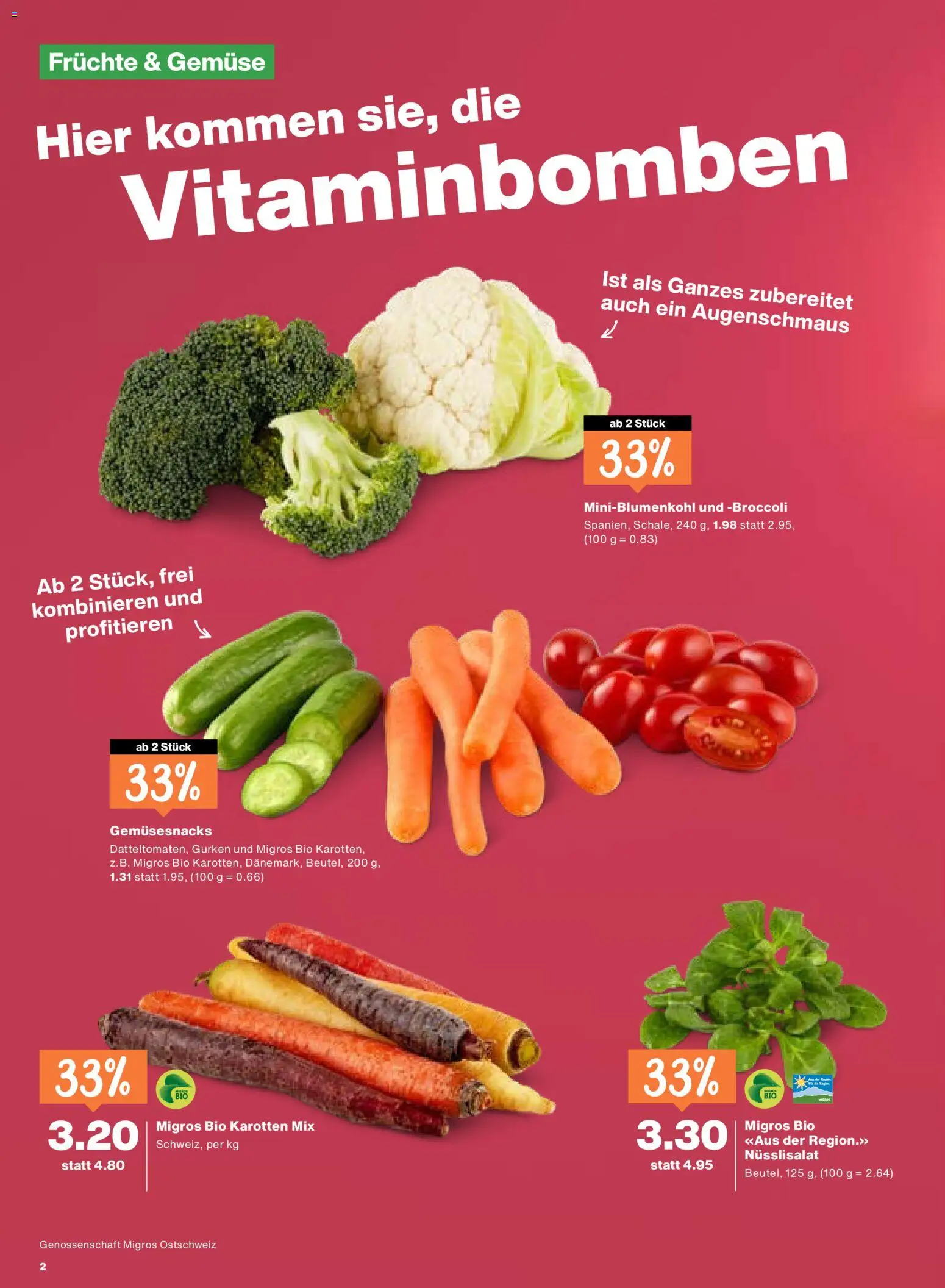Migros Aktionen – gültig ab 30.12.2025 | Seite: 2 | Produkte: Gemüse, Früchte, Gurken