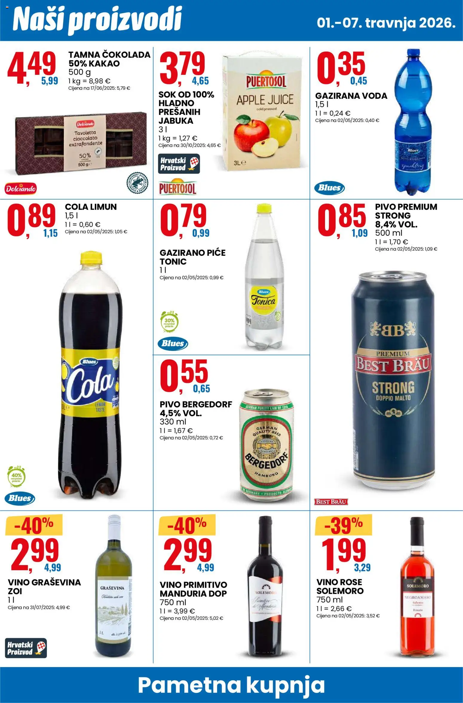 Eurospin katalog | vrijedi od 01.04.2026 | Stranica: 6 | Proizvodi: Čokolada, Vino, Pivo, Jabuka