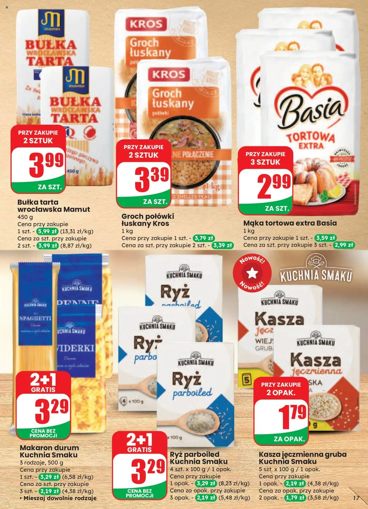 Dino Gazetka od 20.08.2025 | Strona: 17 | Produkty: Kasza, Kasza jęczmienna, Bułka, Makaron