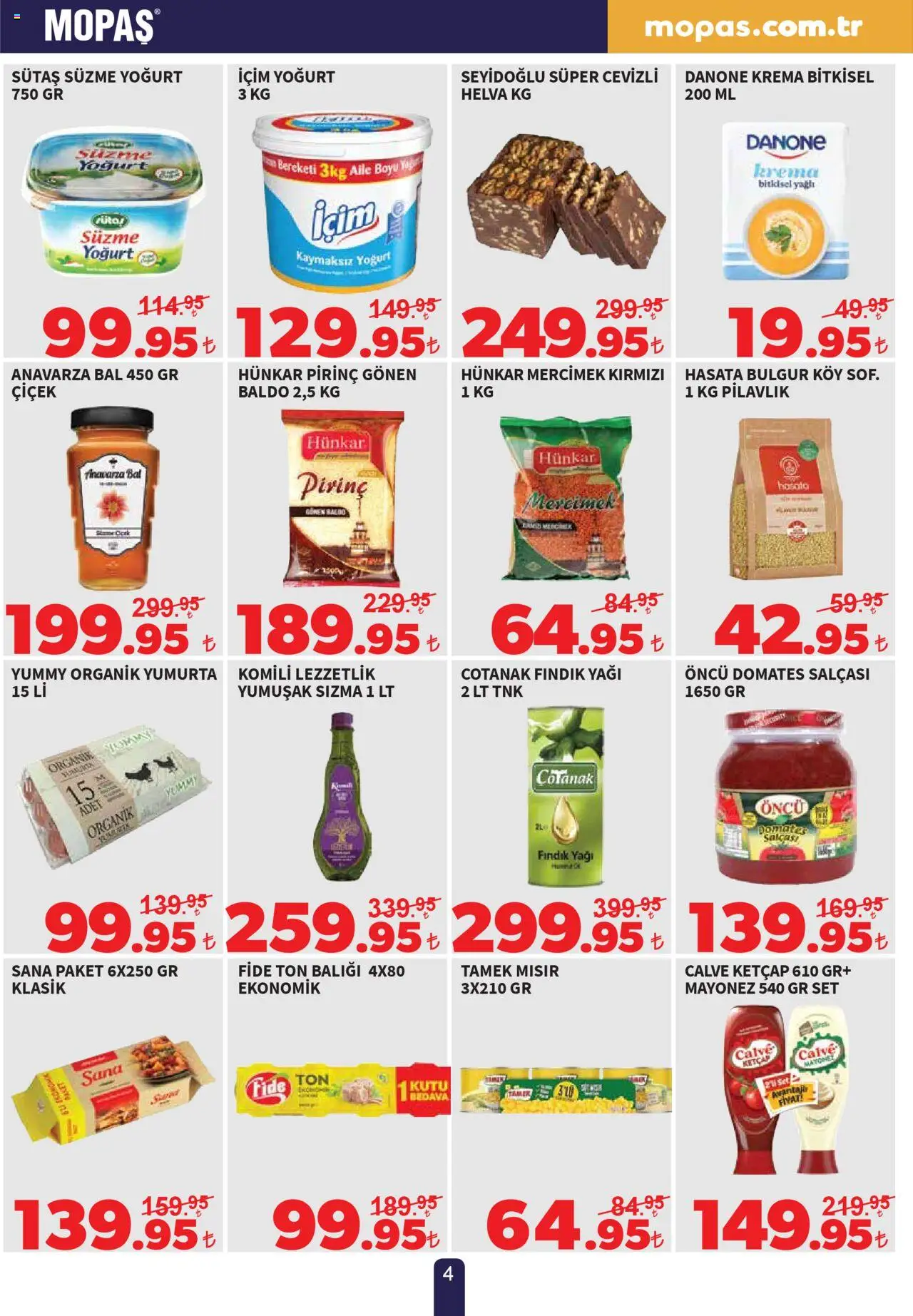 Mopaş Katalog - 19.08.2025 tarihinden itibaren geçerlidir | Sayfa: 4 | Ürünler: Kutu, Yoğurt, Krema, Mayonez