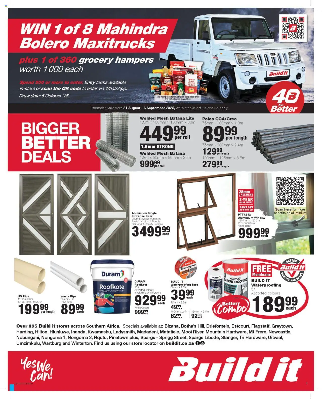Build It Specials │ valid from 21.08.2025 | Page: 1 | Products: Cake, Flour, Rusks, Tape