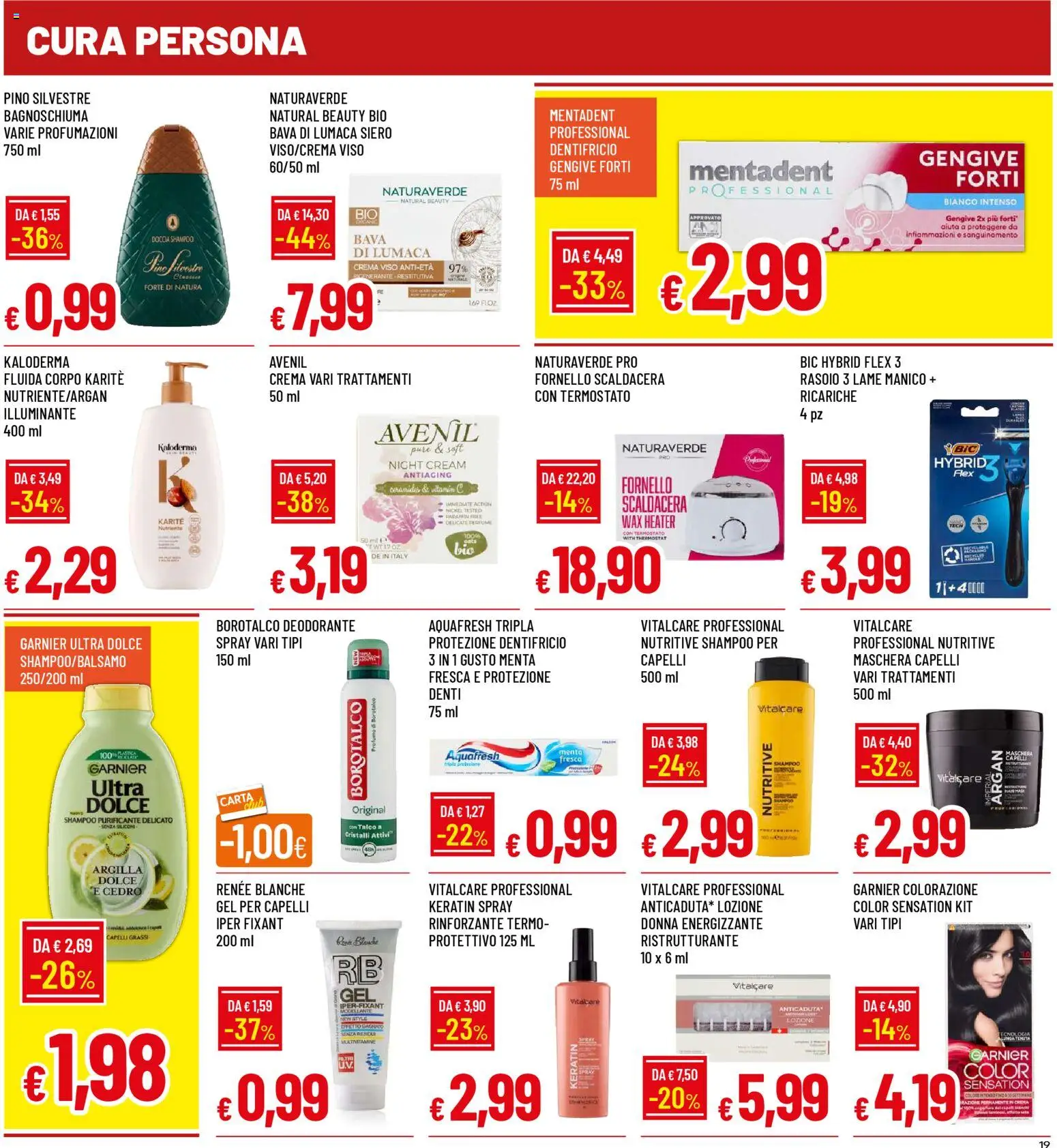 Volantino Galassia del 09.04.2026 | Pagina: 19 | Prodotti: Bagnoschiuma, Dentifricio, Crema viso, Menta