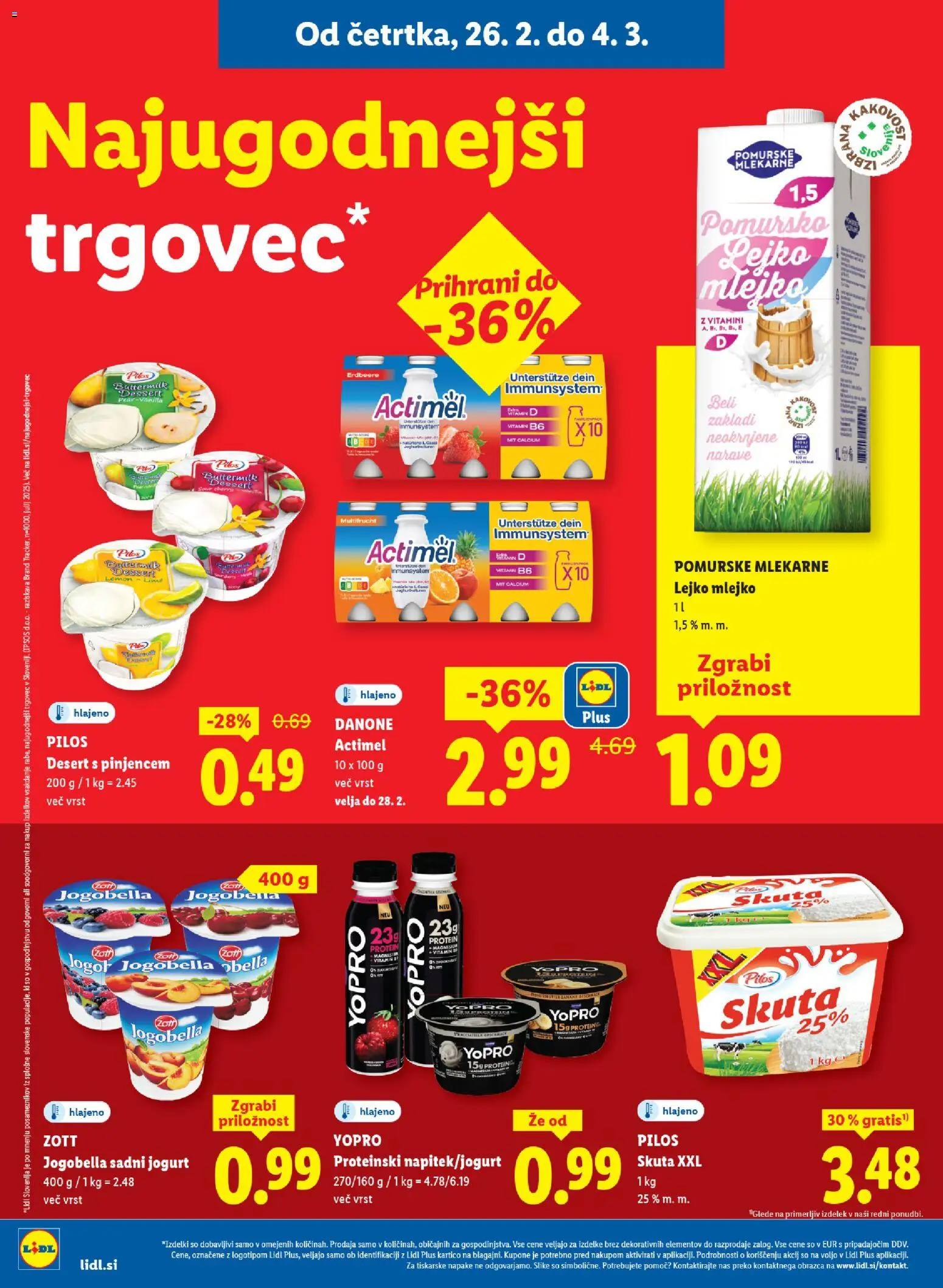 Novi Lidl katalog ponudbe – veljaven od 26.02.2026 | Stran: 6 | Izdelki: Jogurt, Skuta