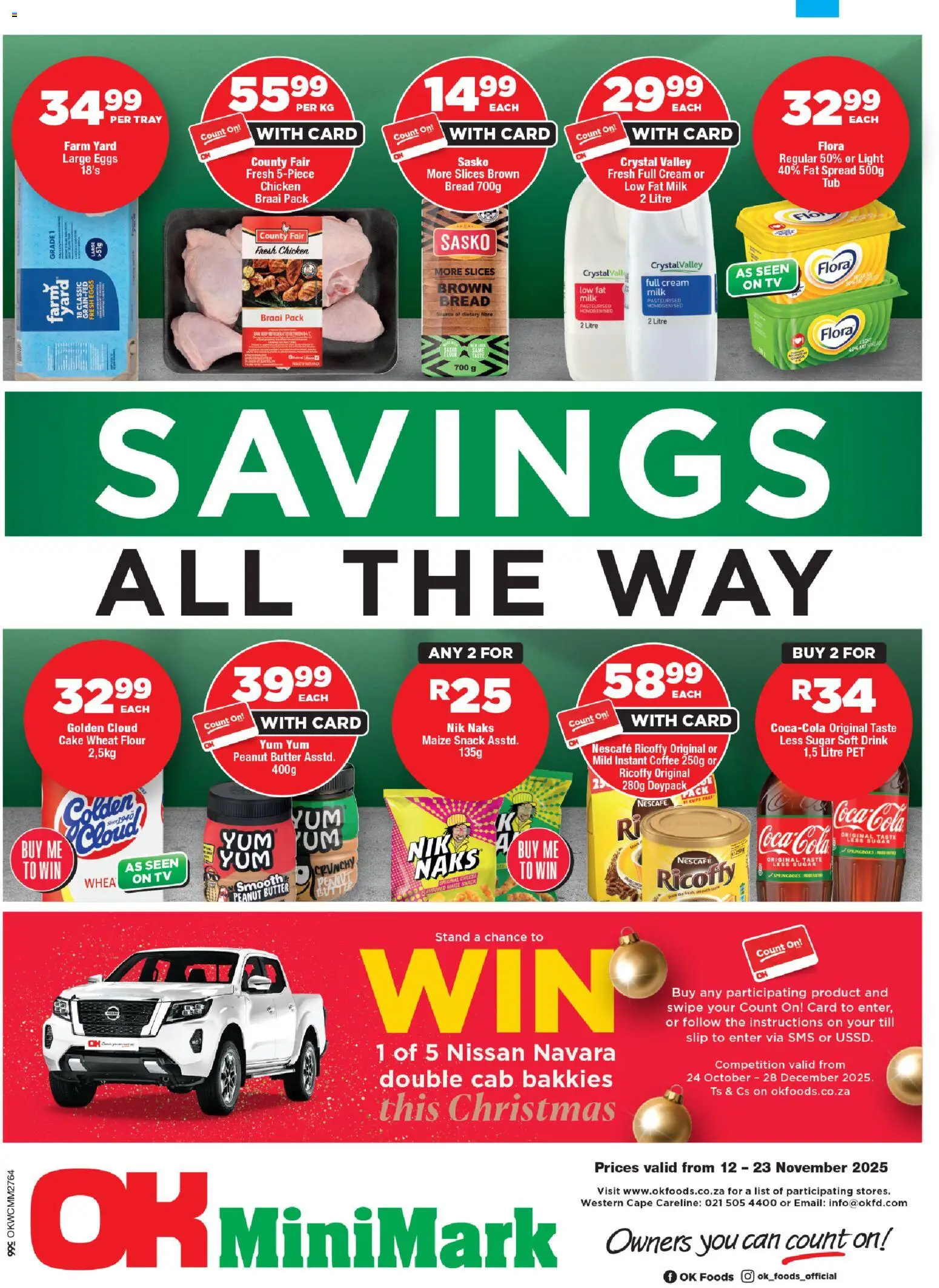 New OK Foods catalogue – valid from 12.11.2025 | Page: 1 | Products: Milk, Cheese, Fat spread, Sugar