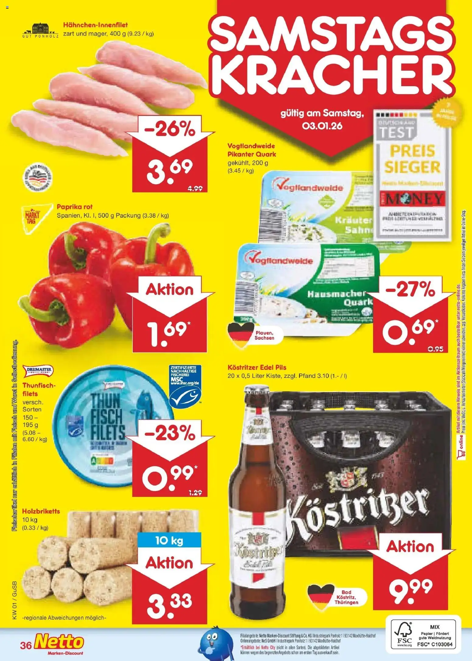 Netto Marken-Discount prospekt Machern	 – gültig ab 28.12.2025 | Seite: 41 | Produkte: Kostritzer, Pils, Fisch, Wurst