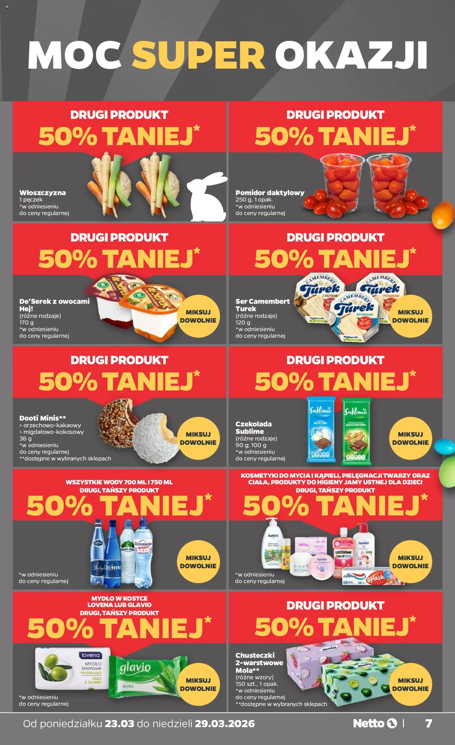 Netto gazetka od poniedziałku spożywcza od 23.03.2026 | Strona: 7 | Produkty: Ser camembert, Ser, Czekolada, Mydło
