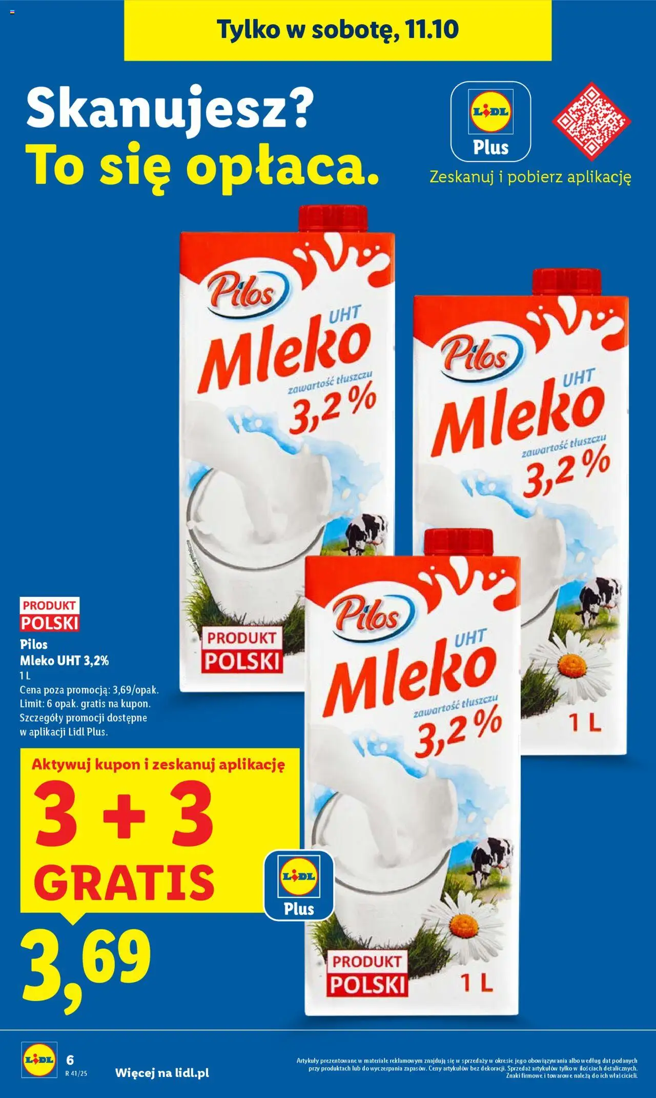 Lidl Gazetka od 09.10.2025 | Strona: 6 | Produkty: Mleko