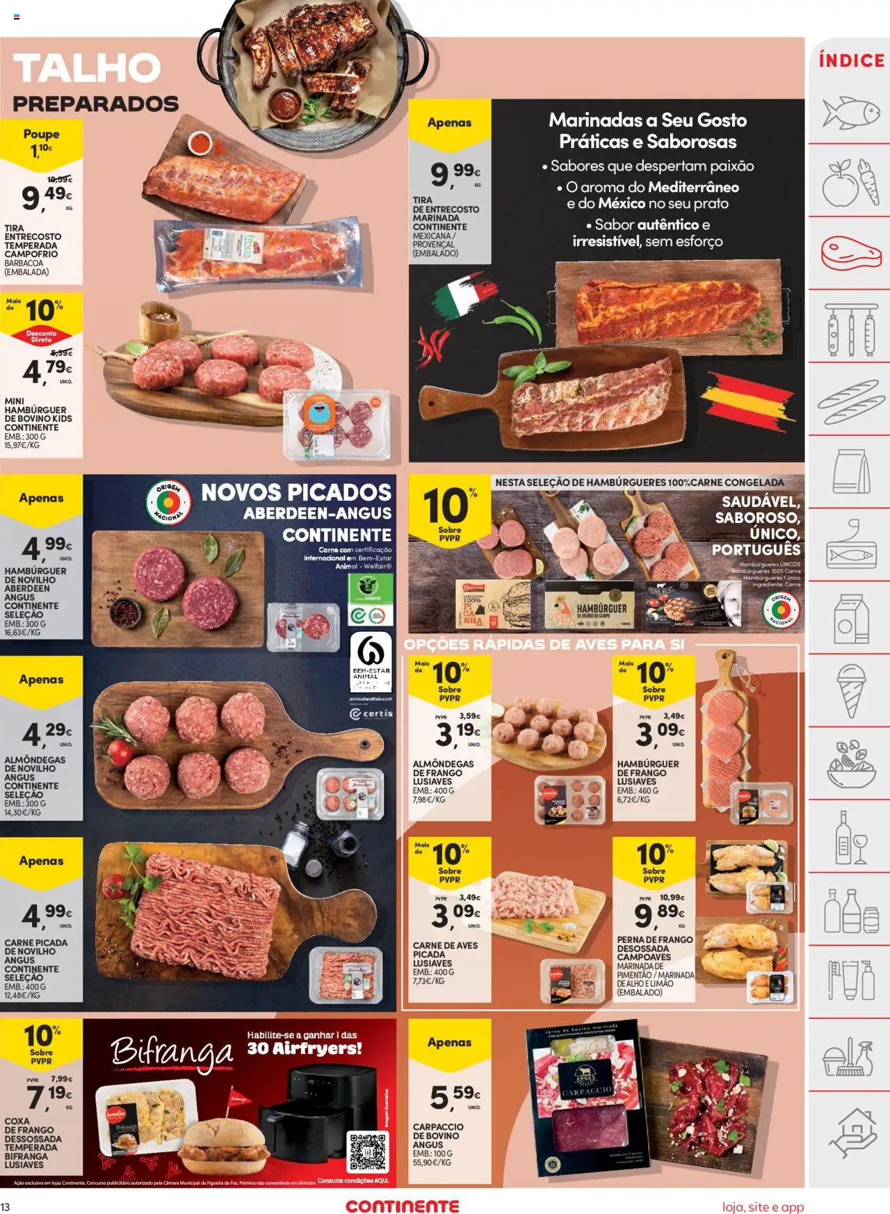 Continente folheto │ válido de 19.08.2025 | Página: 13 | Produtos: Frango, Pimentão, Carne picada, Carne