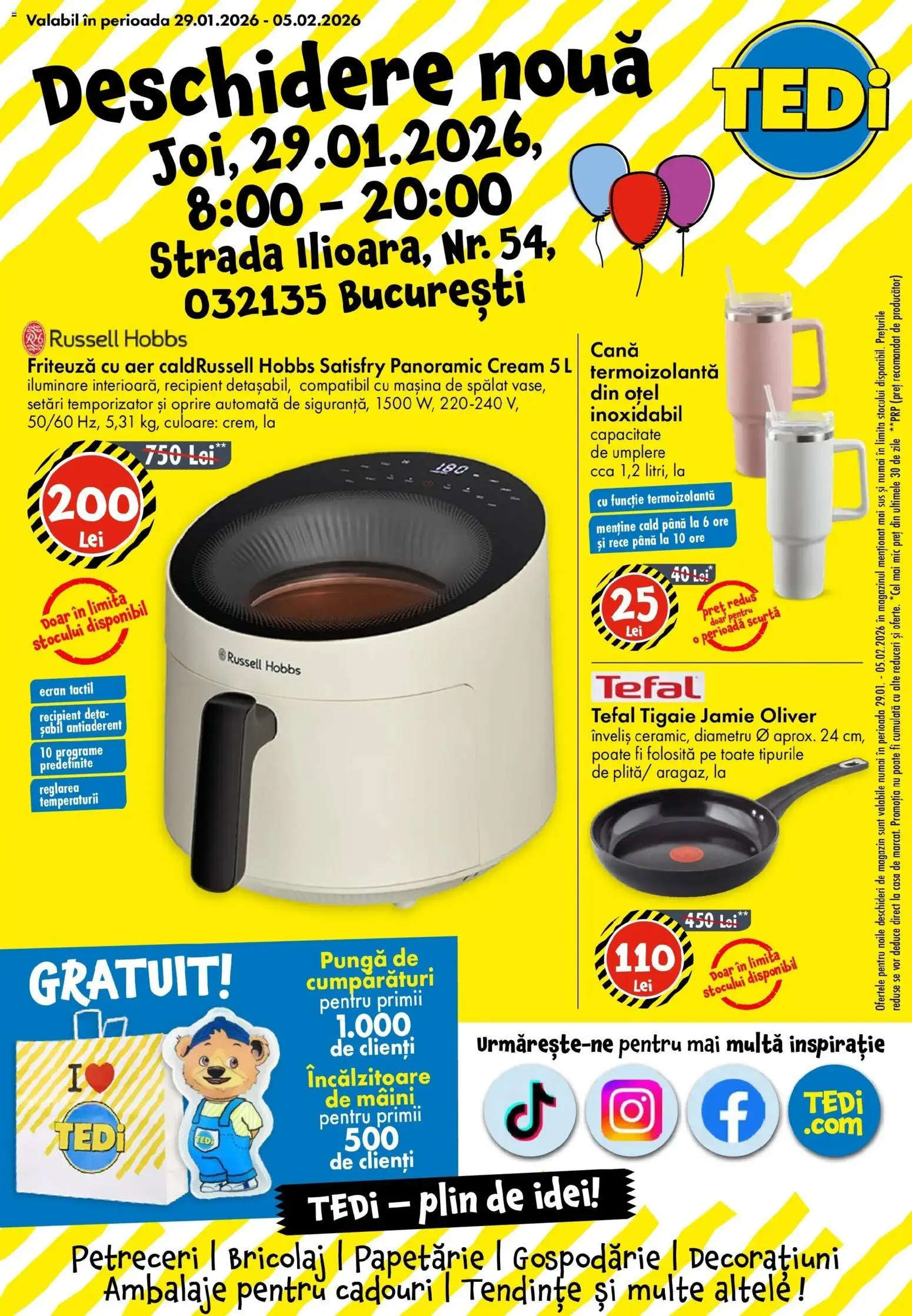 Noul catalog TEDi – valabil de la 29.01.2026 | Pagină: 1 | Produse: Pungă, Mașină De Spălat, Tigaie, Friteuză