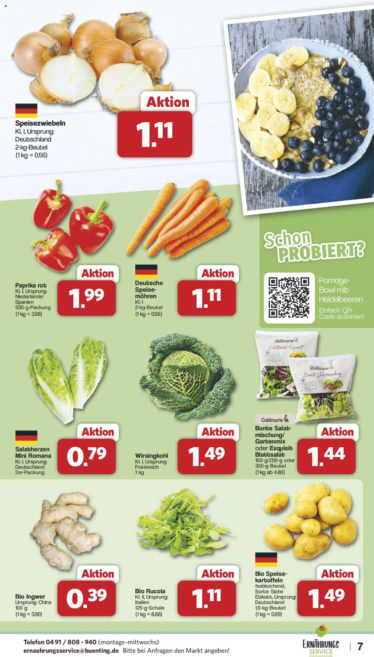 Famila Nordwest Prospekt 	 – gültig ab 12.01.2026 | Seite: 7 | Produkte: Rucola, Heidelbeeren, Salat, Telefon