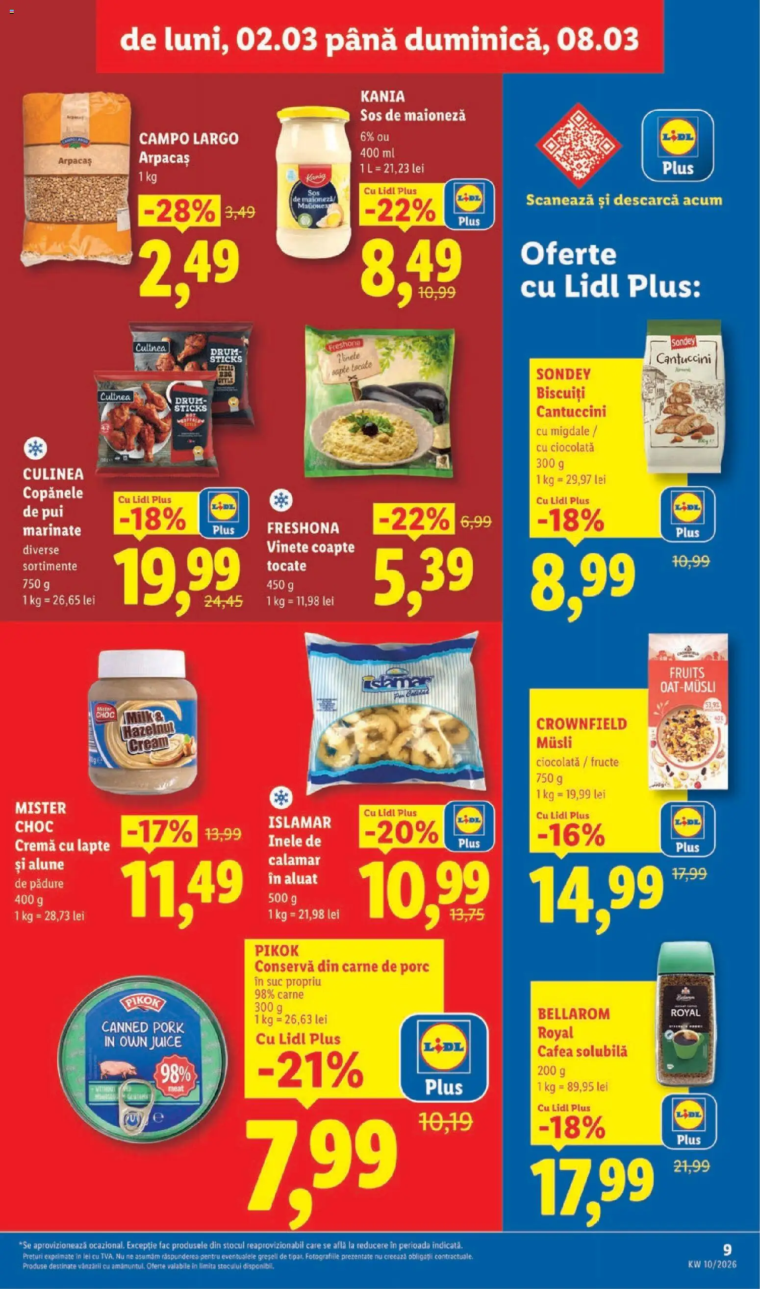 Noul catalog Lidl – valabil de la 02.03.2026 | Pagină: 9 | Produse: Alune, Cremă, Ciocolată, Suc