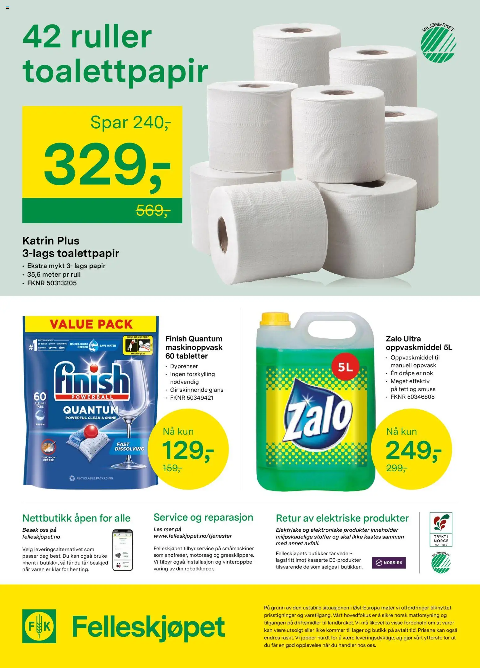 {H1} | Side: 8 | Produkter: Motorsag, Toalettpapir, Сушильные машины, Oppvaskmiddel