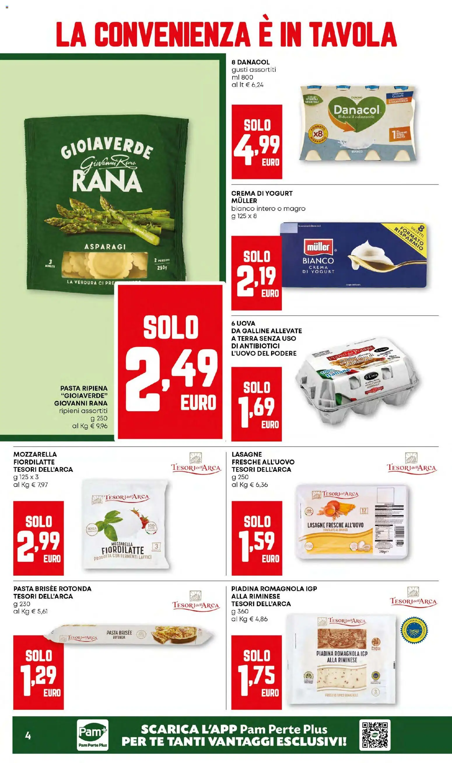 Volantino PAM del 02.01.2026 | Pagina: 4 | Prodotti: Uova, Mozzarella, Piadina, Terra
