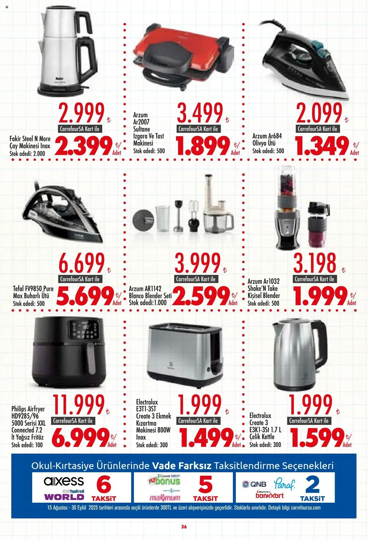 CarrefourSA Katalog - 25.08.2025 tarihinden itibaren geçerlidir | Sayfa: 36 | Ürünler: Çay makinesi, Ekmek, Çay, Izgara