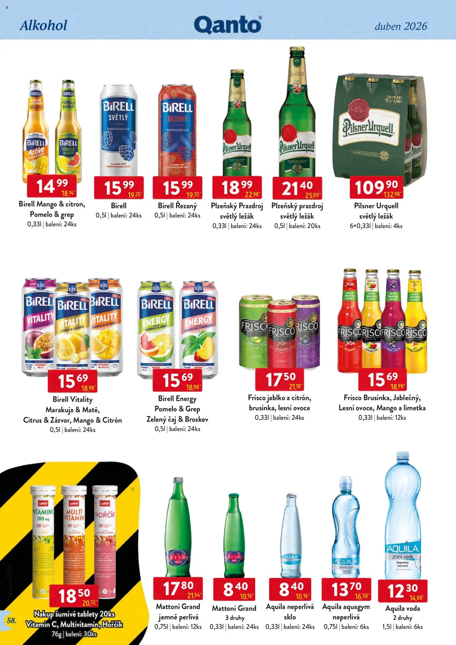 Astur & Qanto leták - Velkoobchod 04/2026 od 01.04.2026 | Strana: 58 | Produkty: Pomelo, Frisco, Pilsner Urquell, Aquila