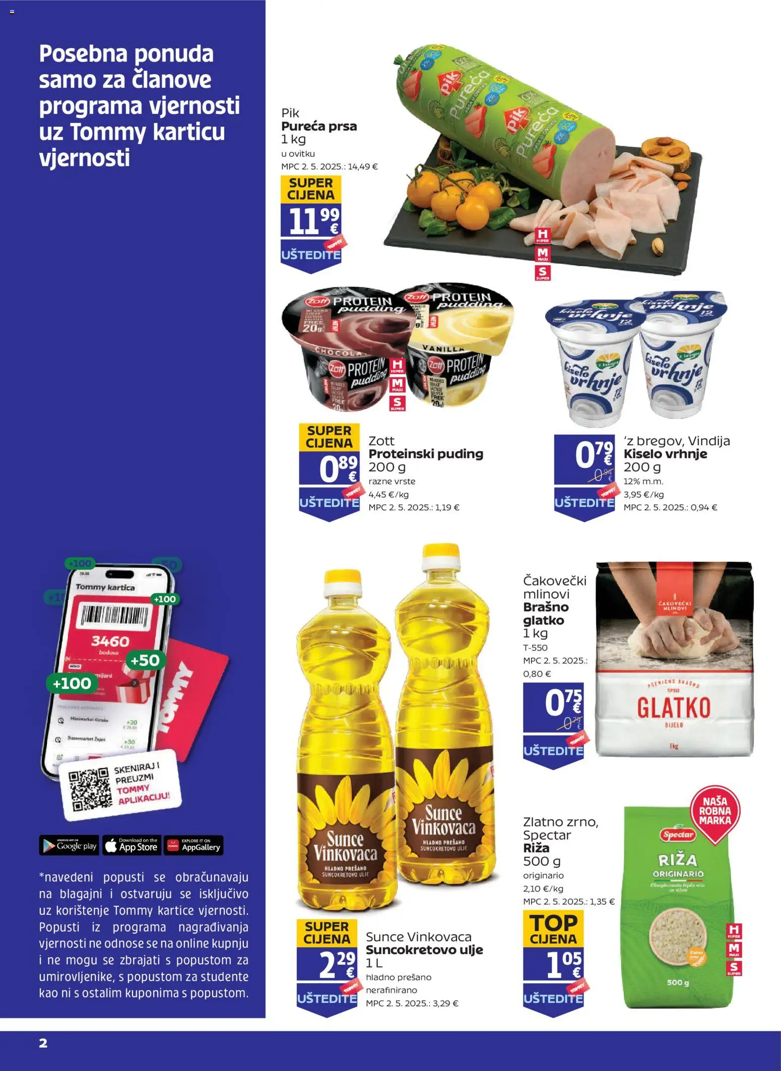 Tommy katalog | vrijedi od 30.04.2026 | Stranica: 1 | Proizvodi: Vindija, Suncokretovo ulje, Ulje, Brašno