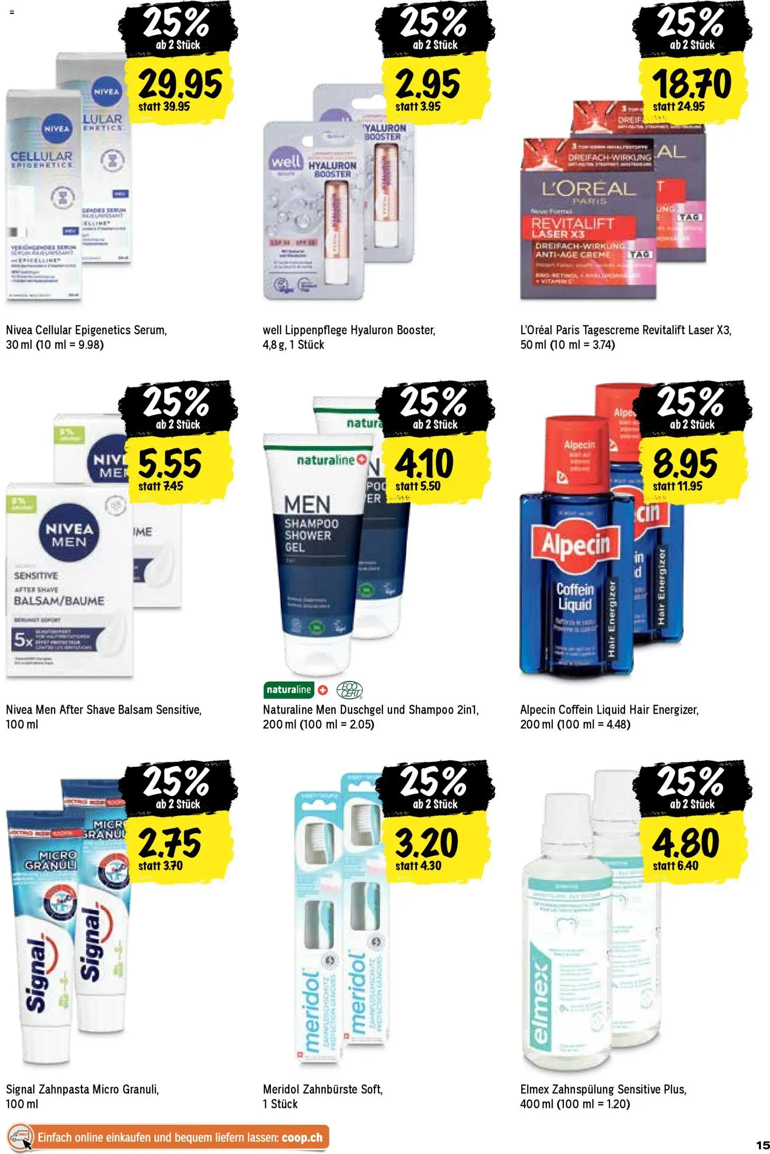 Coop Aktionen – gültig ab 12.02.2026 | Seite: 15 | Produkte: Serum, Zahnbürste, Shower Gel, Creme