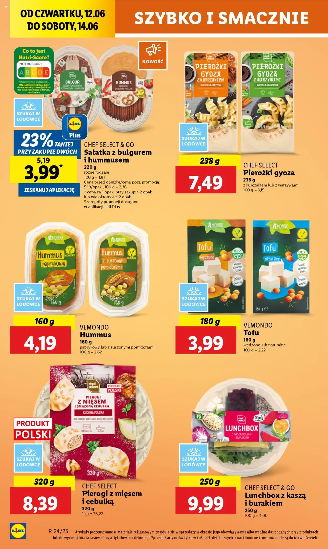Lidl Gazetka od 12.06.2025 | Strona: 50 | Produkty: Bulgur, Gyoza, Tofu, Hummus paprykowy