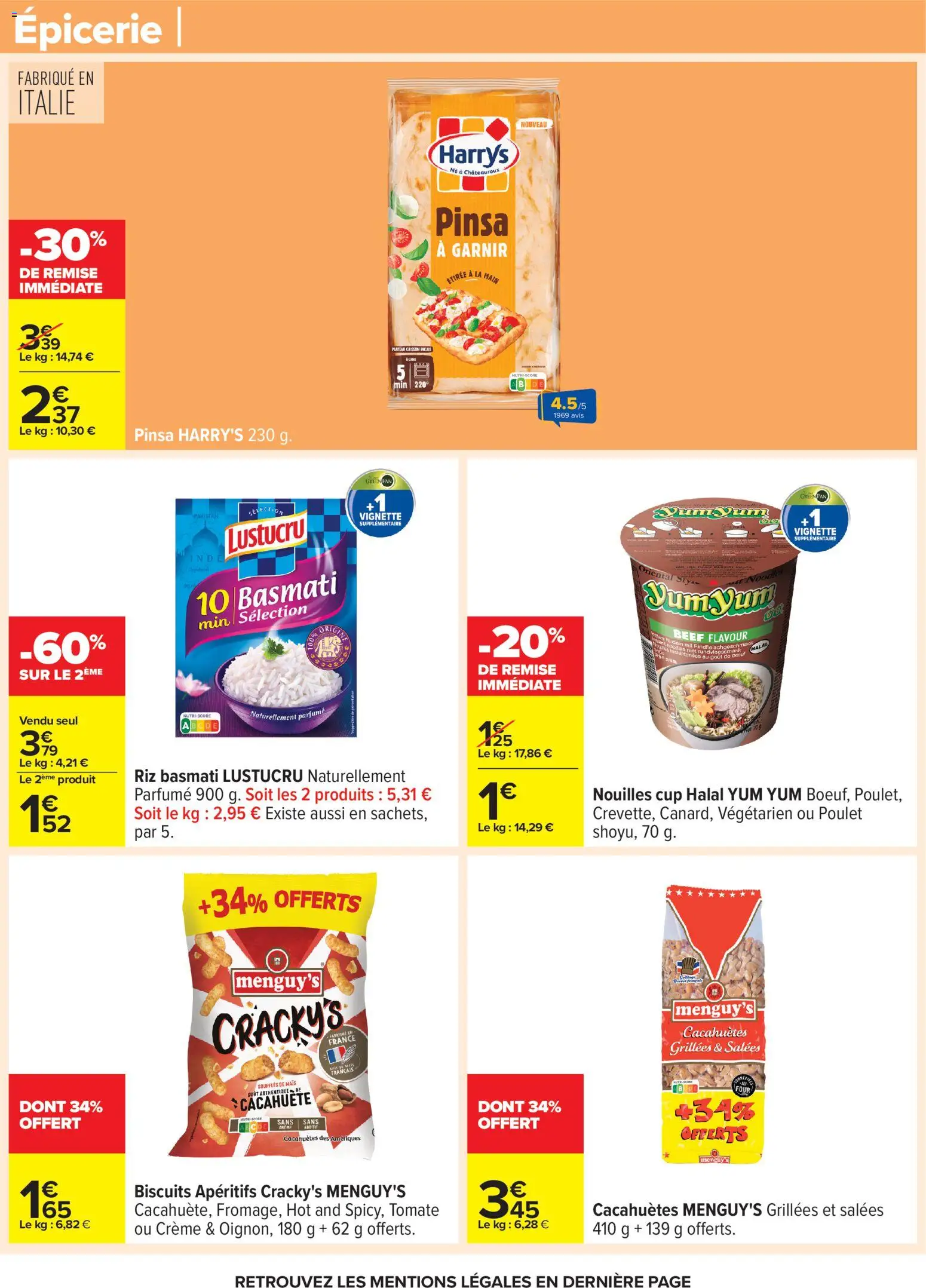 {H1} | Page: 39 | Produits: Pinsa, Plateau, Riz basmati, Biscuits