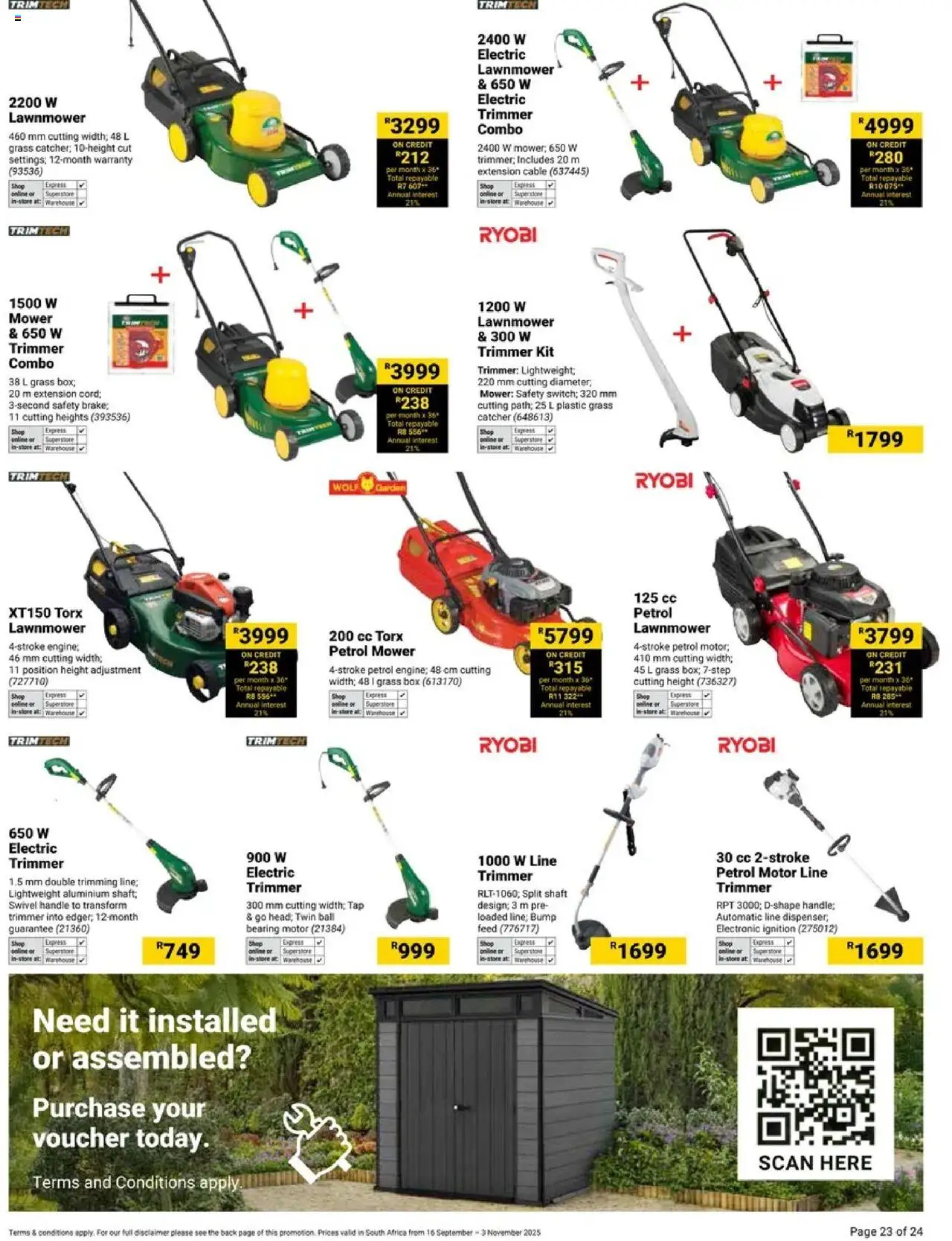 New Builders catalogue – valid from 16.09.2025 | Page: 23 | Products: Cable, Mower, Box, Tap