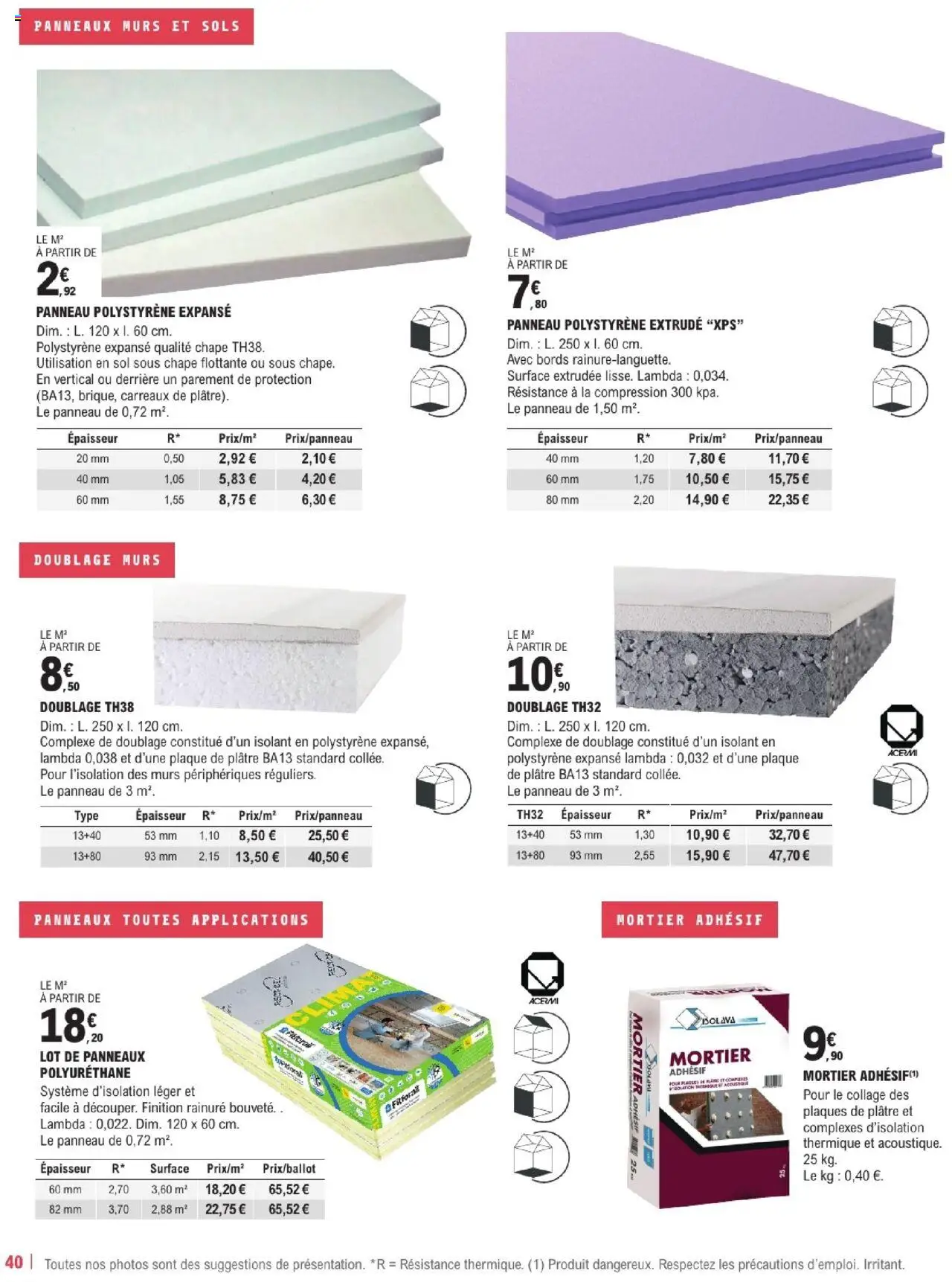  | Page: 40 | Produits: Mortier, Plâtre
