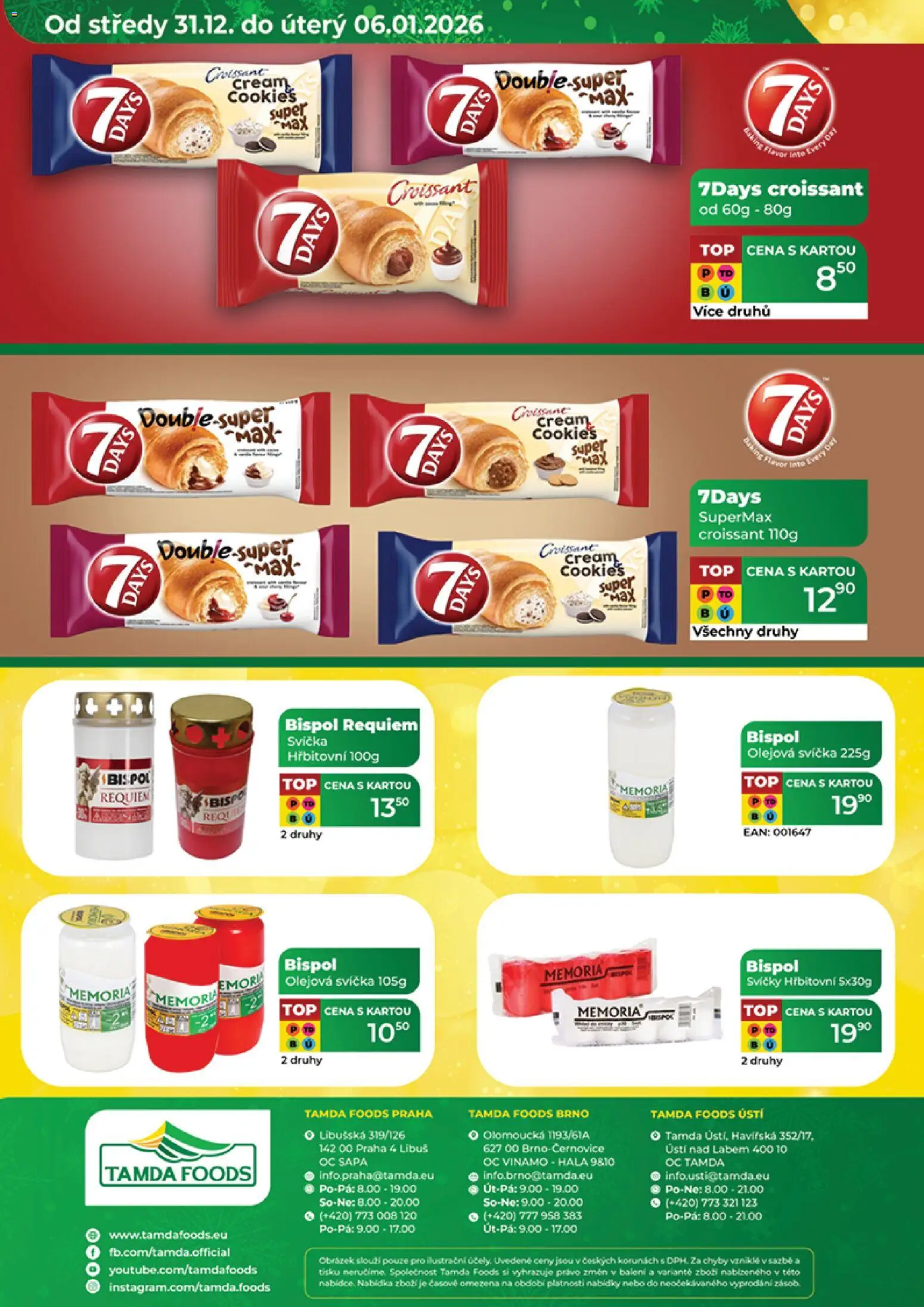Tamda Foods leták od 31.12.2025 | Strana: 52 | Produkty: Cookies, Svíčka, Croissant, Svíčky