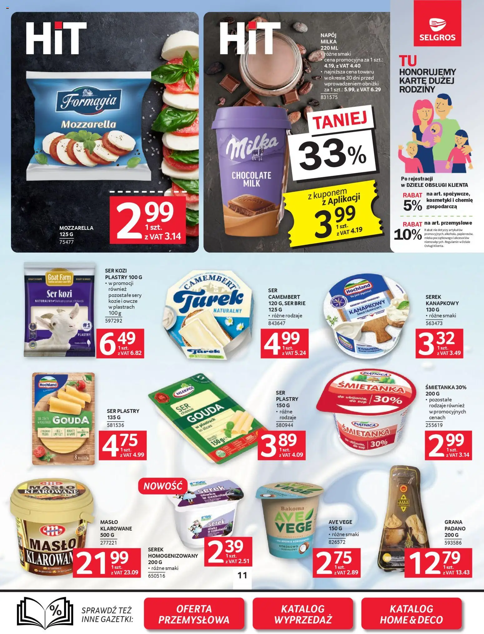 Selgros cash&carry Gazetka od 08.01.2026 | Strona: 11 | Produkty: Kosmetyki, Mleka, Masło, Mozzarella