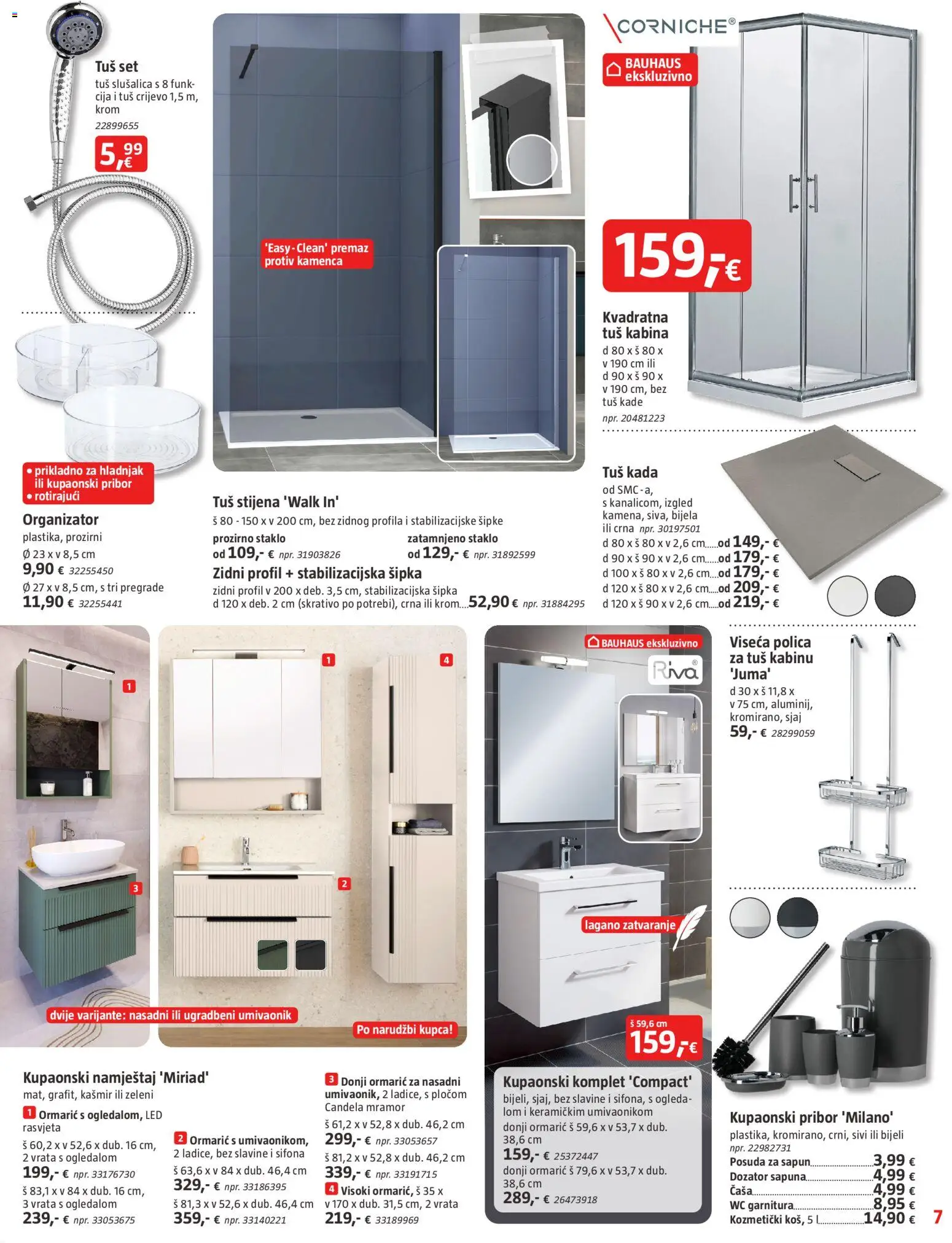 Bauhaus katalog | vrijedi od 05.03.2026 | Stranica: 7 | Proizvodi: Umivaonik, Tuš, Tuš set, Vrata