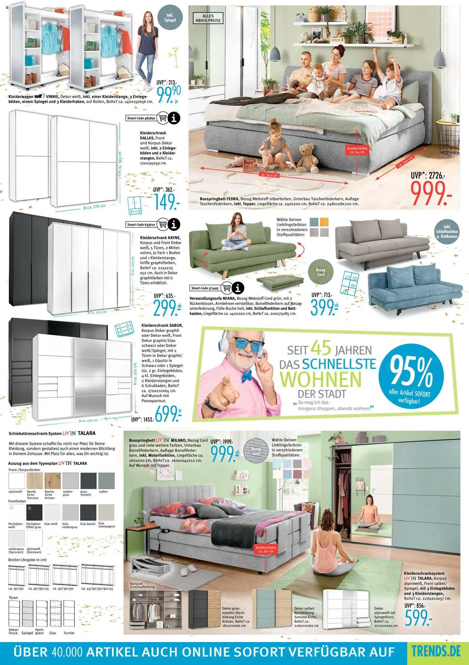 Trends Wir feiern Neueröffnung in Witten & Bottrop – gültig ab 25.10.2025 | Seite: 7 | Produkte: Bett, Kleiderschrank, Boxspringbett, Spiegel