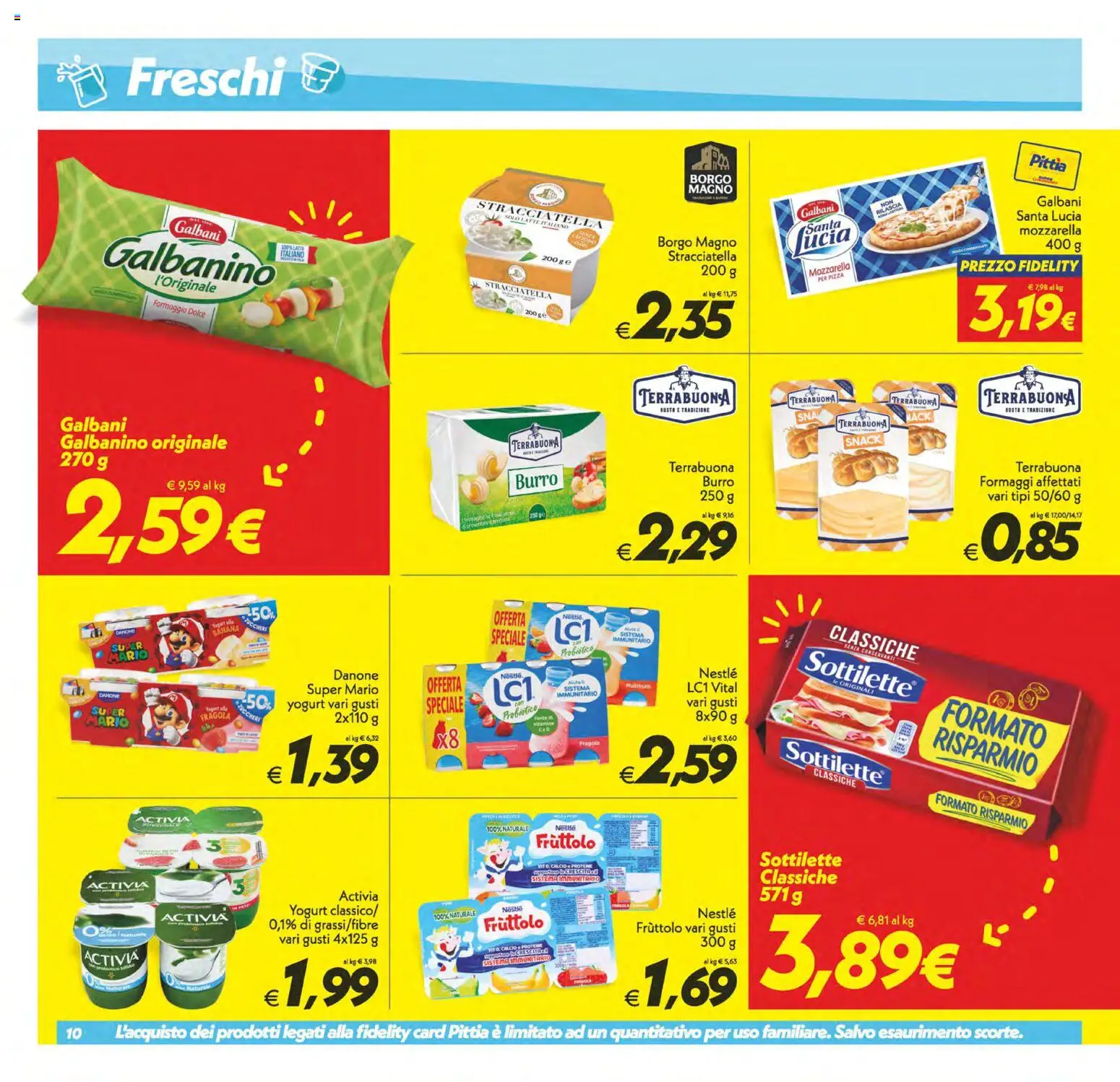 Volantino SuperConveniente del 28.04.2026 | Pagina: 10 | Prodotti: Mozzarella, Latte, Formaggio, Burro