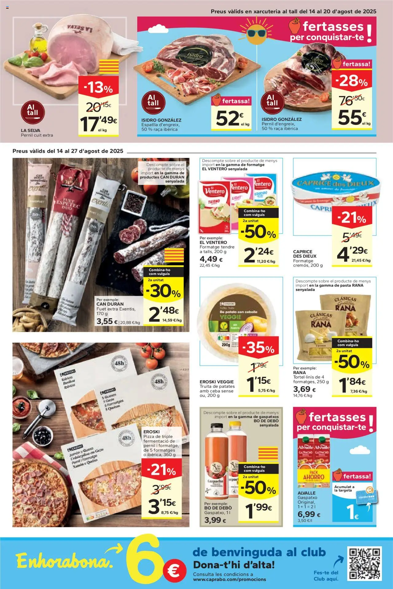 Caprabo - Provincia de Barcelona │ válido desde el 14.08.2025 | Página: 7 | Productos: Queso, Jamón, Pizza, Παγωμένο τσάι