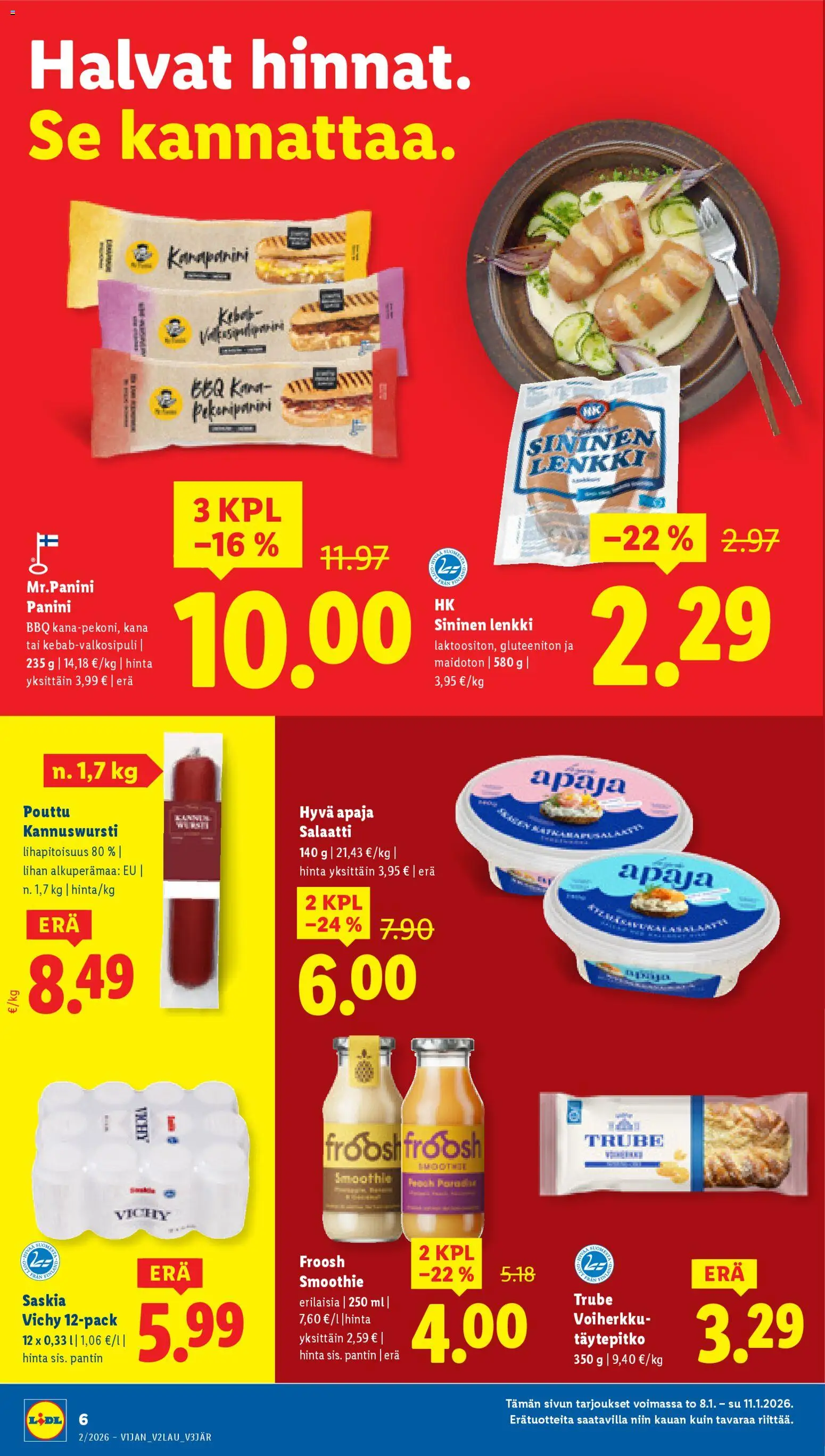 Lidl tarjoukset – voimassa 08.01.2026 alkaen | Sivu: 6 | Tuotteet: Kana, Salaatti