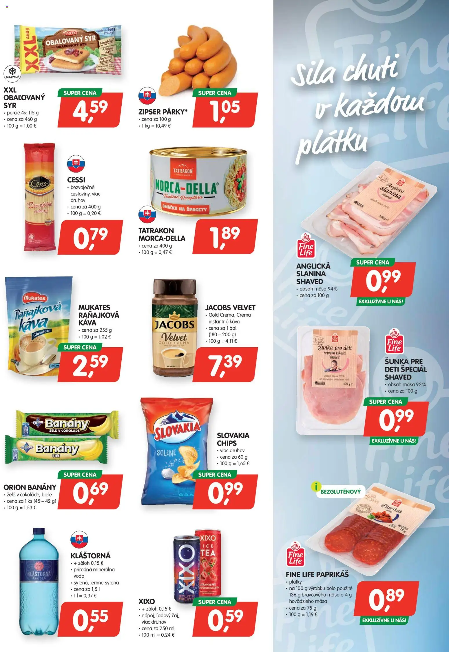 Nové Môj obchod akcie – leták je platný od 24.04.2026 | Strana: 3 | Produkty: PC, Šunka, Minerálna voda, Špagety