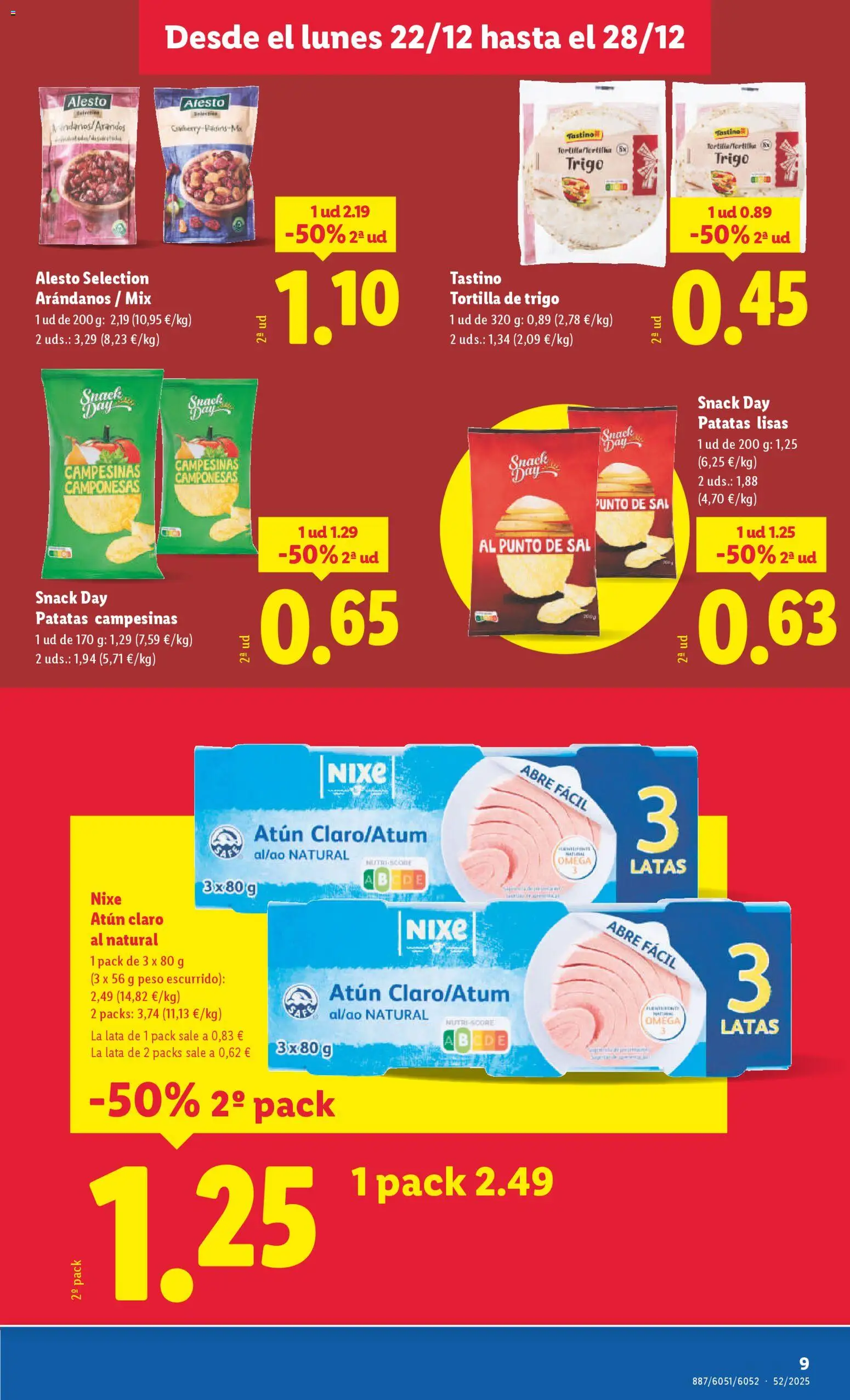 Lidl - Parque Comercial Taralpe │ válido desde el 22.12.2025 | Página: 9 | Productos: Peso, Atún claro