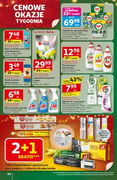 Pogląd oferty "Auchan Gazetka - Święta jak babcię kocham Hipermarket" - ważna od 11.12.2025 | Strona: 32 | Produkty: Karta, Płyn do mycia szyb, Papier do pieczenia, Domestos