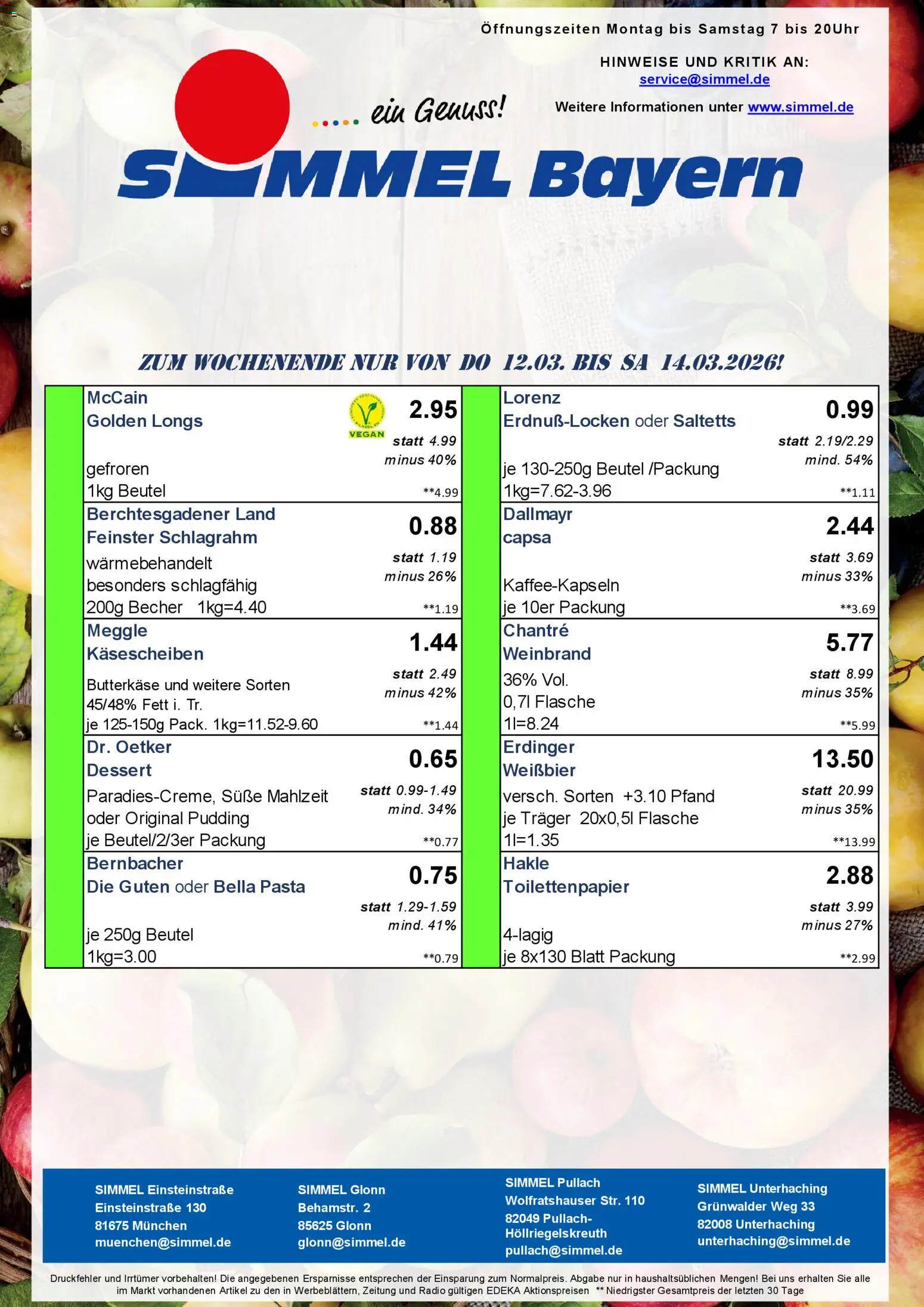 Simmel Bayern – gültig ab 09.03.2026 | Seite: 9 | Produkte: McCain, Dallmayr, Radio, Toilettenpapier