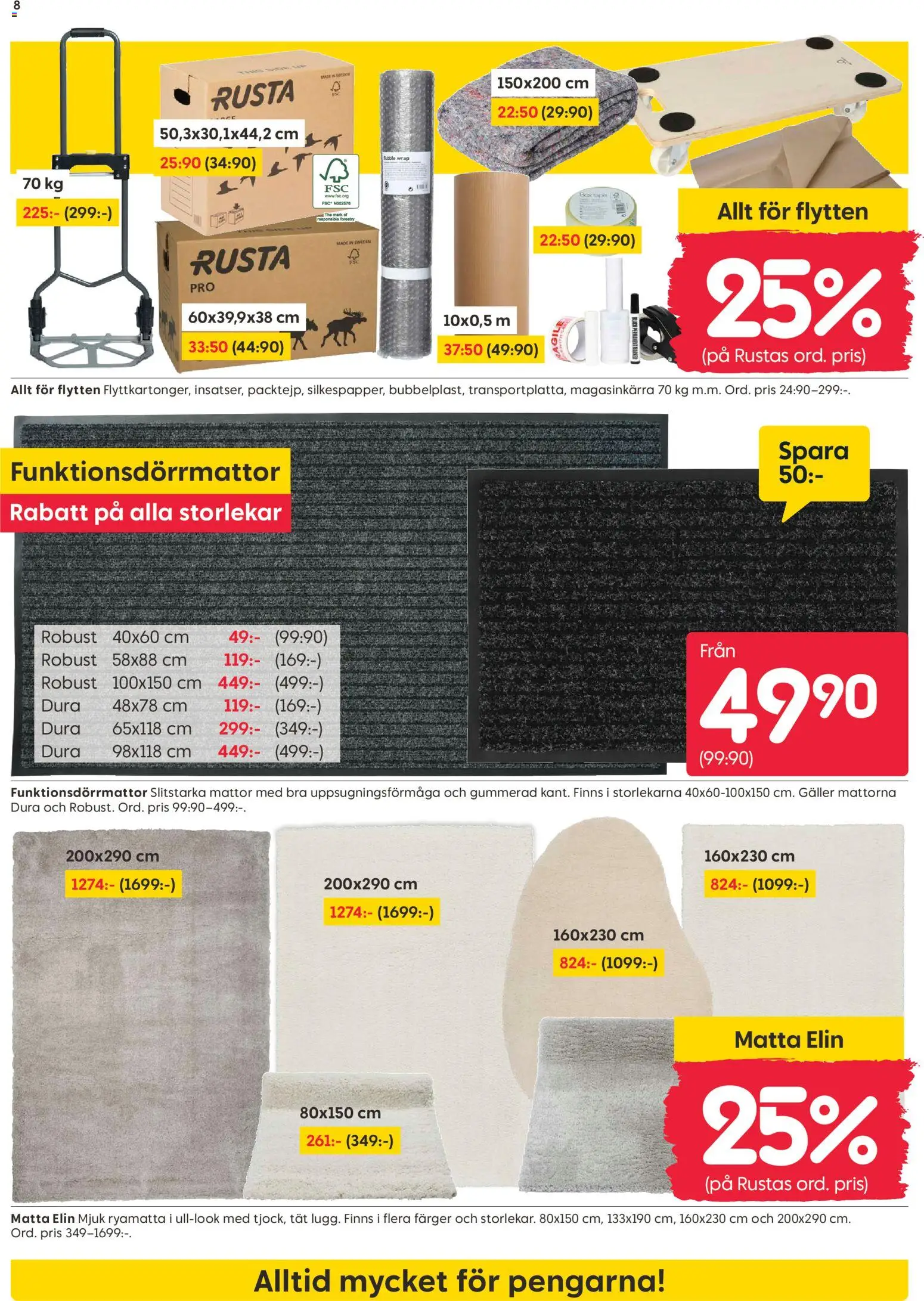 Rusta reklamblad aktuell från 05.01.2026 | Sida: 8 | Produkter: Galler, Matta