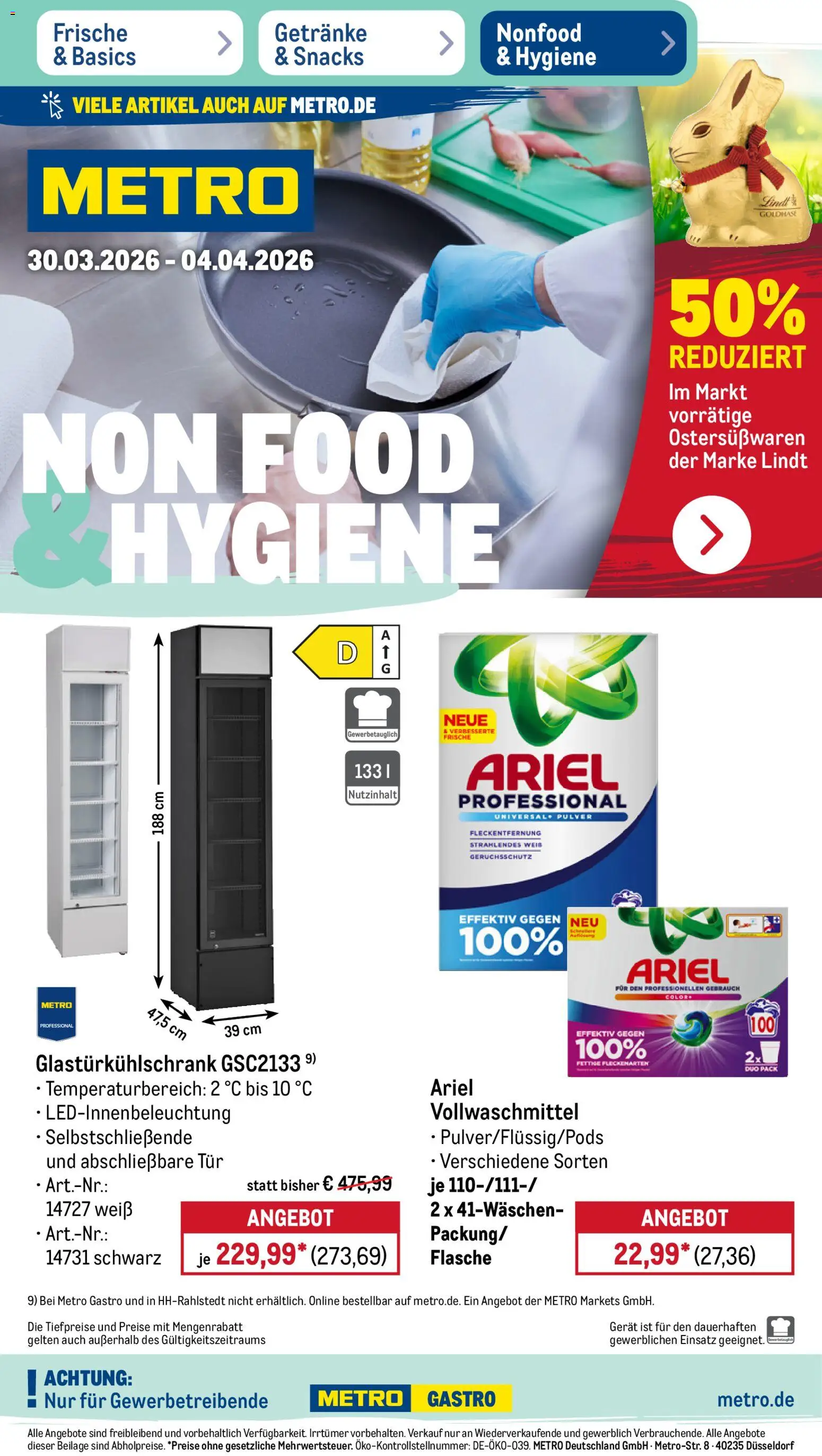 Metro Prospekt 	 – gültig ab 30.03.2026 | Seite: 41 | Produkte: Ariel, Tür, Lindt