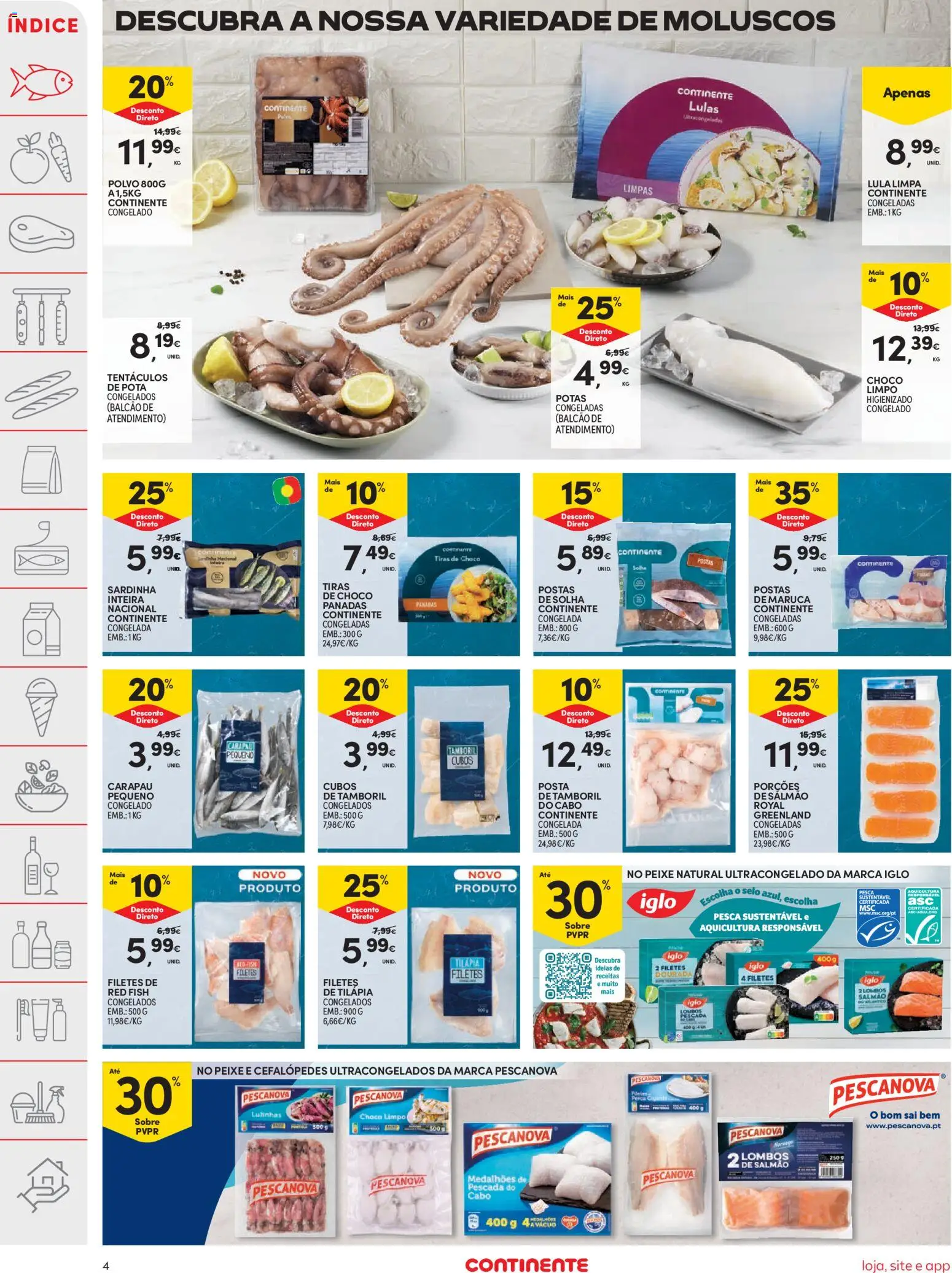 Continente folheto │ válido de 28.04.2026 | Página: 4 | Produtos: Cabo, Pescada, Polvo, Pescada do cabo