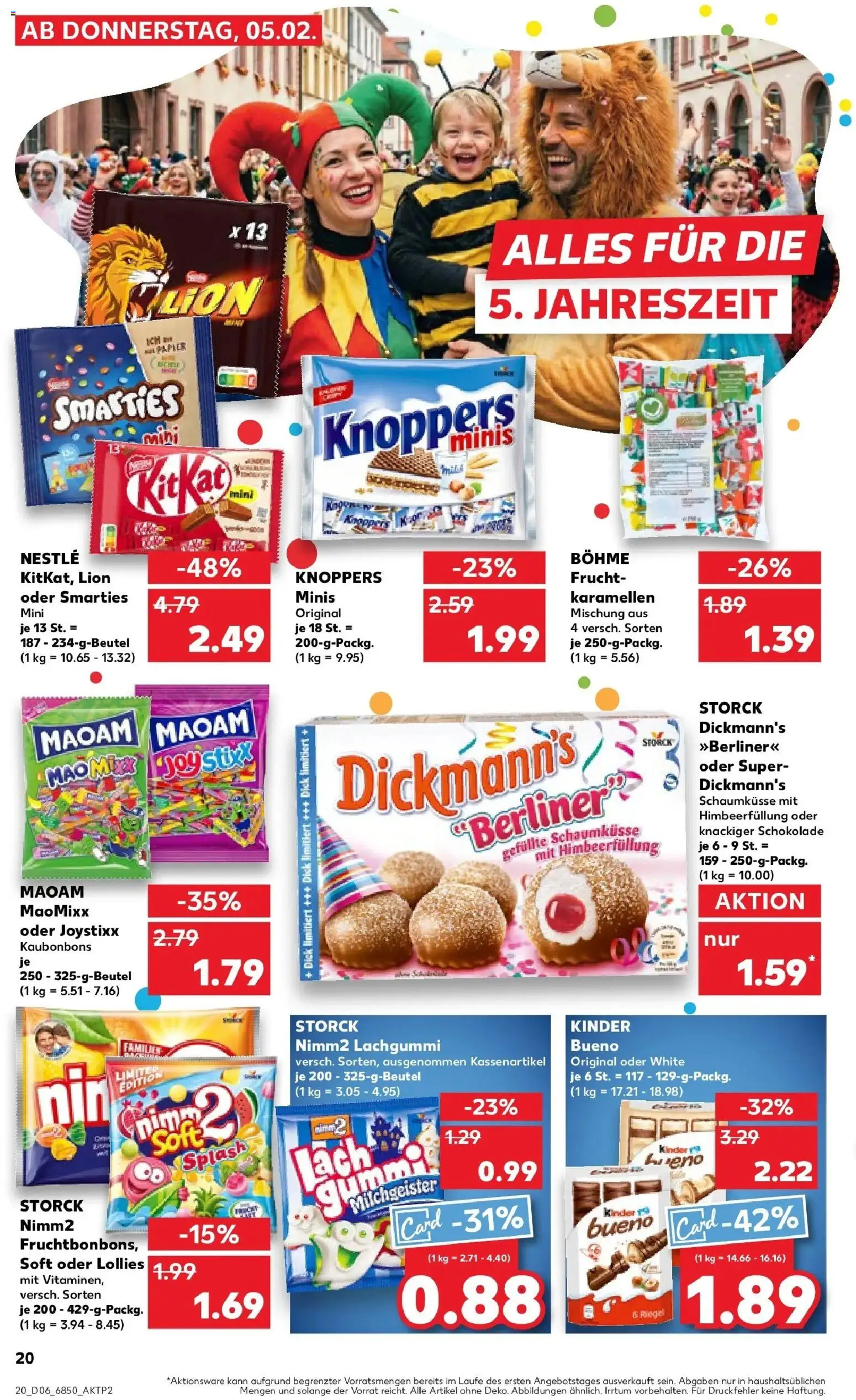 Kaufland prospekt Pocking	 – gültig ab 09.02.2026 | Seite: 20 | Produkte: Schokolade, Smarties, Kinder bueno, Knoppers