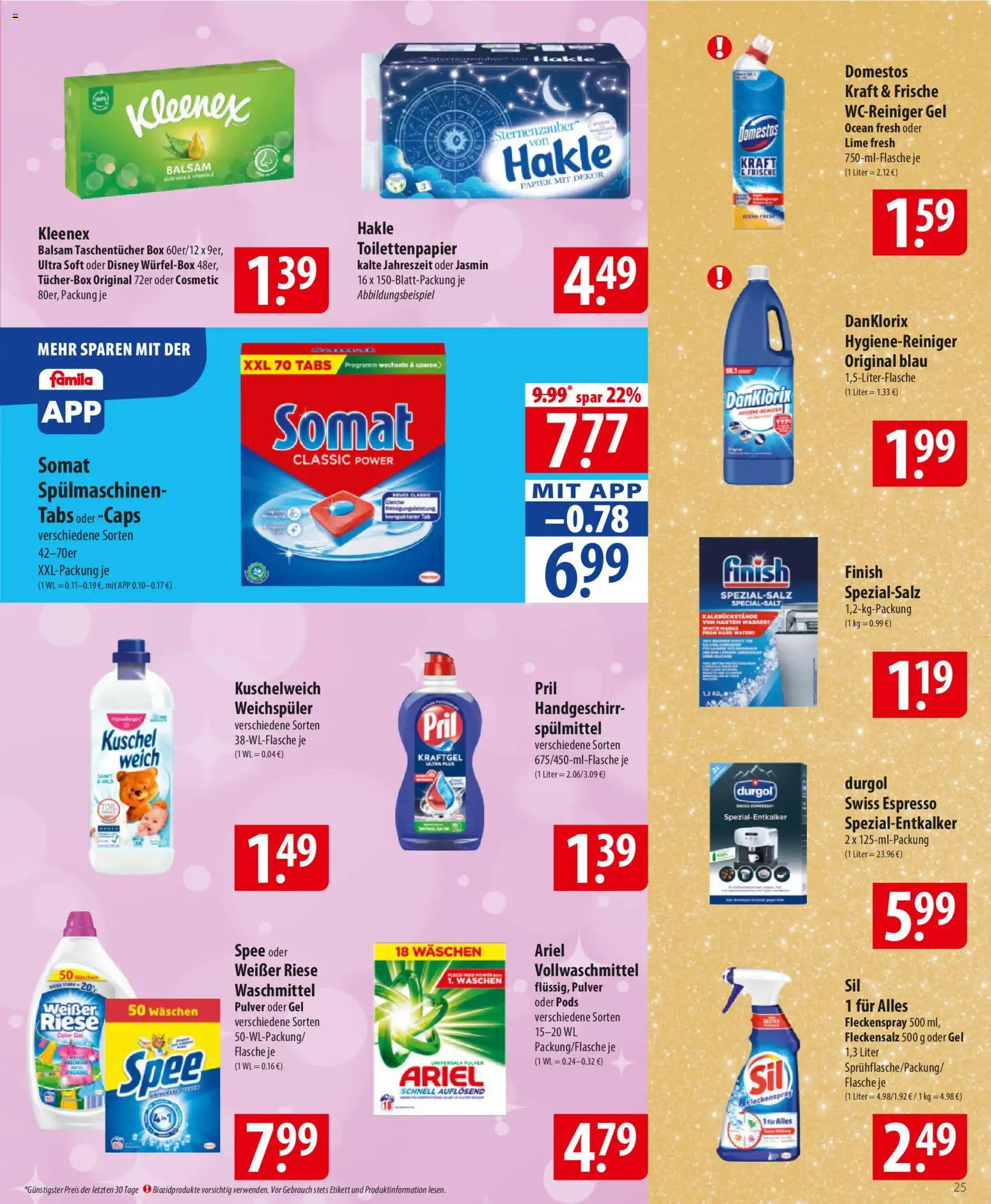 Famila Prospekt 	 – gültig ab 15.12.2025 | Seite: 25 | Produkte: Ariel, Box, Finish, Waschmittel