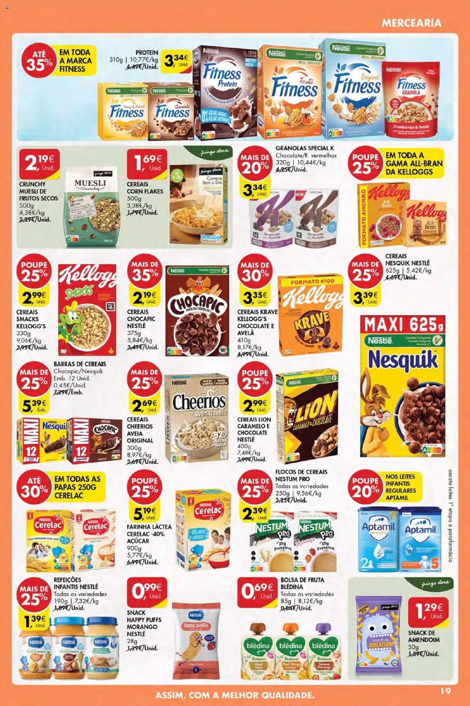 Pingo Doce Poupe Esta Semana Açores │ válido de 19.02.2026 | Página: 19 | Produtos: Banana, Barras de cereais, Leite, Proteina