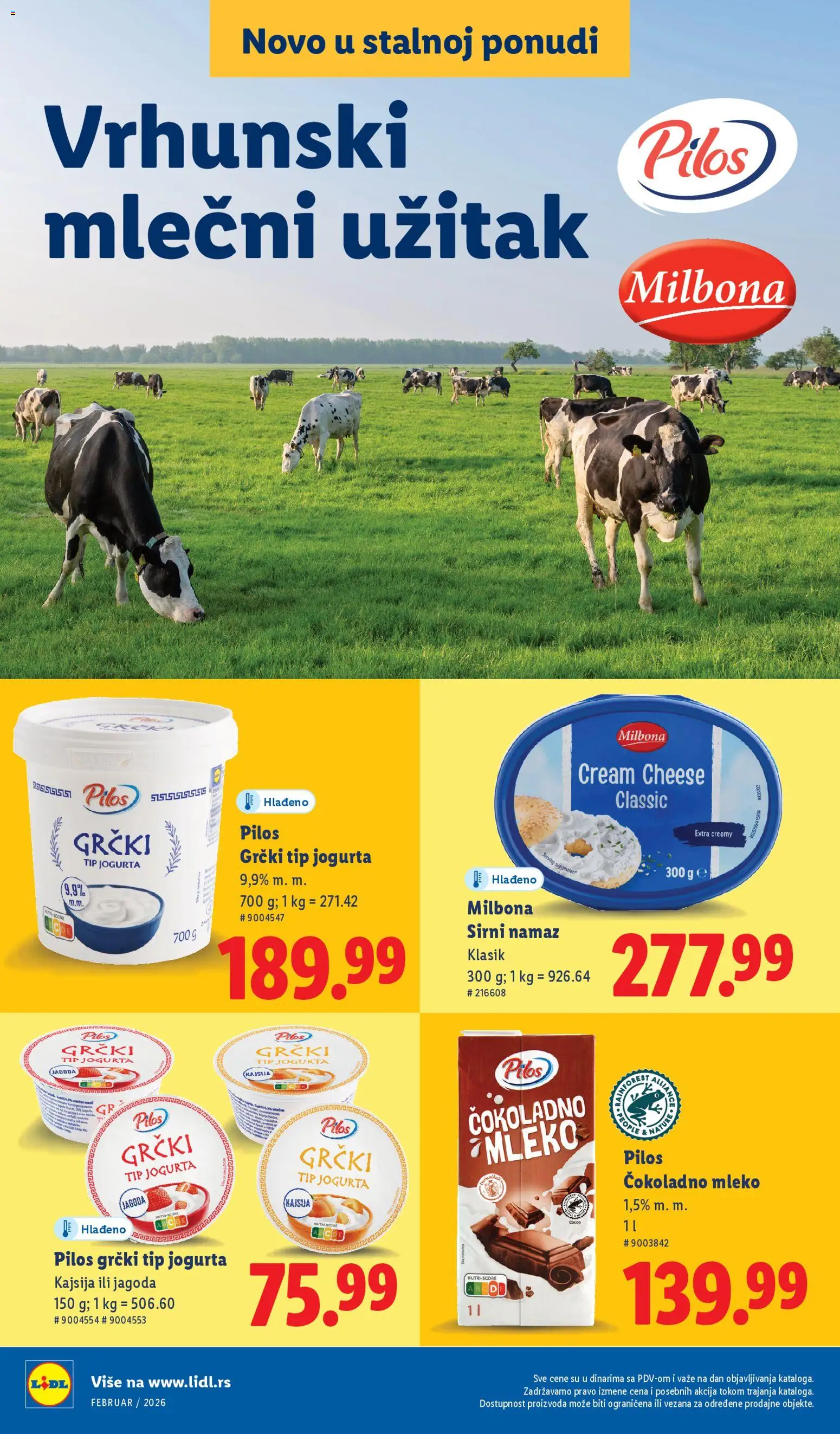Lidl katalog - važi od 02.02.2026 | Strana: 6 | Proizvode: Čokoladno mleko, Jagoda, Kajsija, Mleko